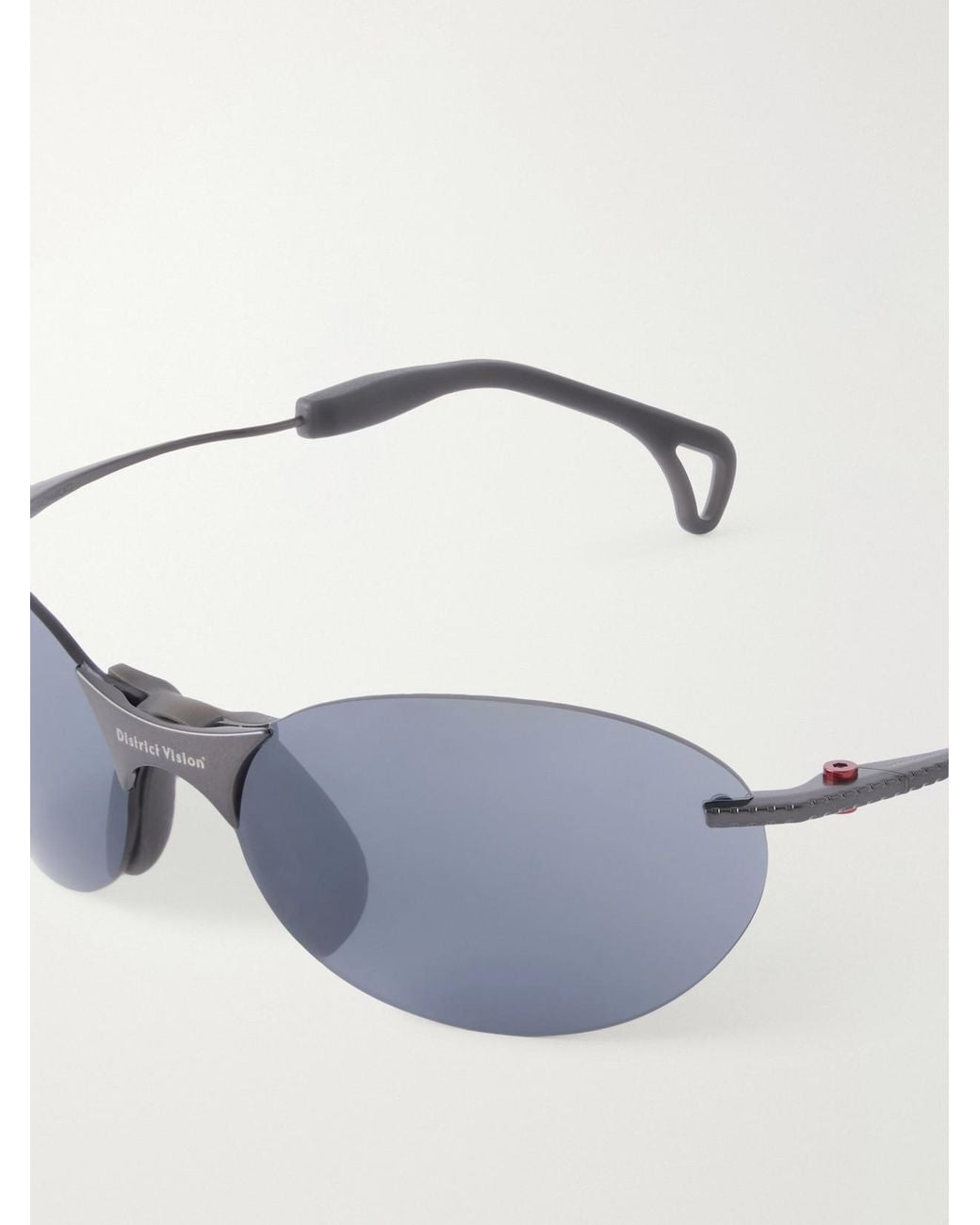 District Vision Blue Mami Vantage Rimless D-Frame Titanium Sunglasses