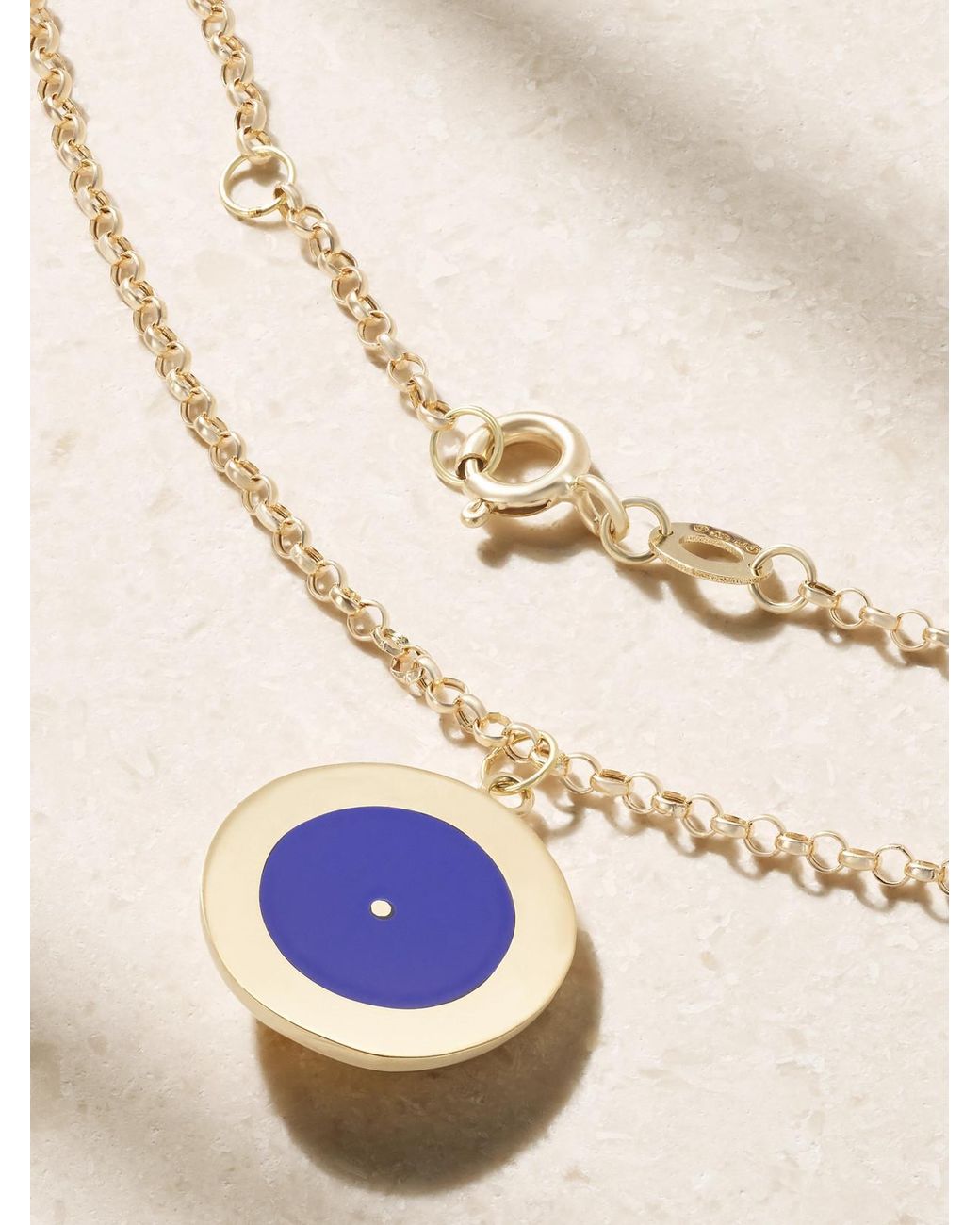 L'Atelier Nawbar Natural Little Dream Of Clarity 18-Karat Lapis Lazuli Necklace