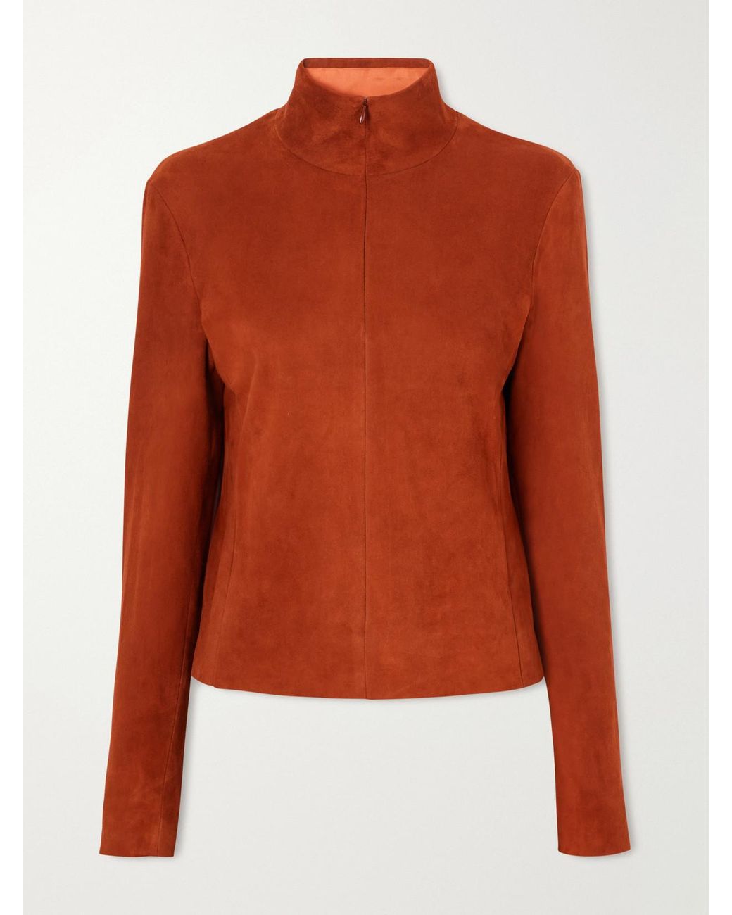 Stouls Orange Selene Suede Turtleneck Shirt