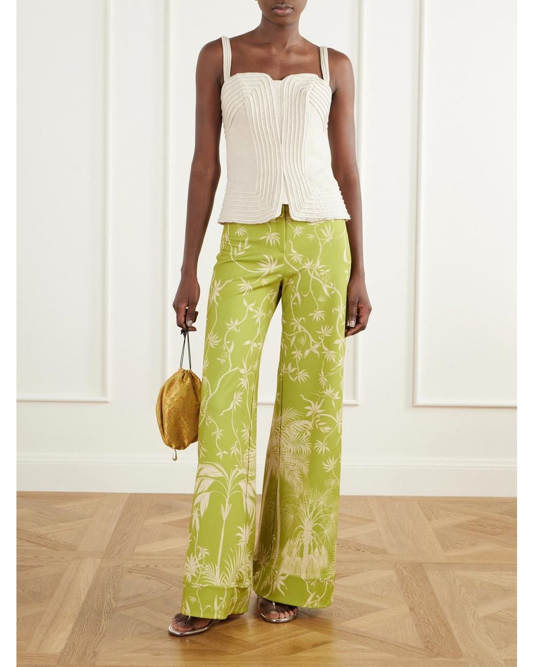 ANDRES OTALORA Natural Encontre Corded Linen-Woven Top