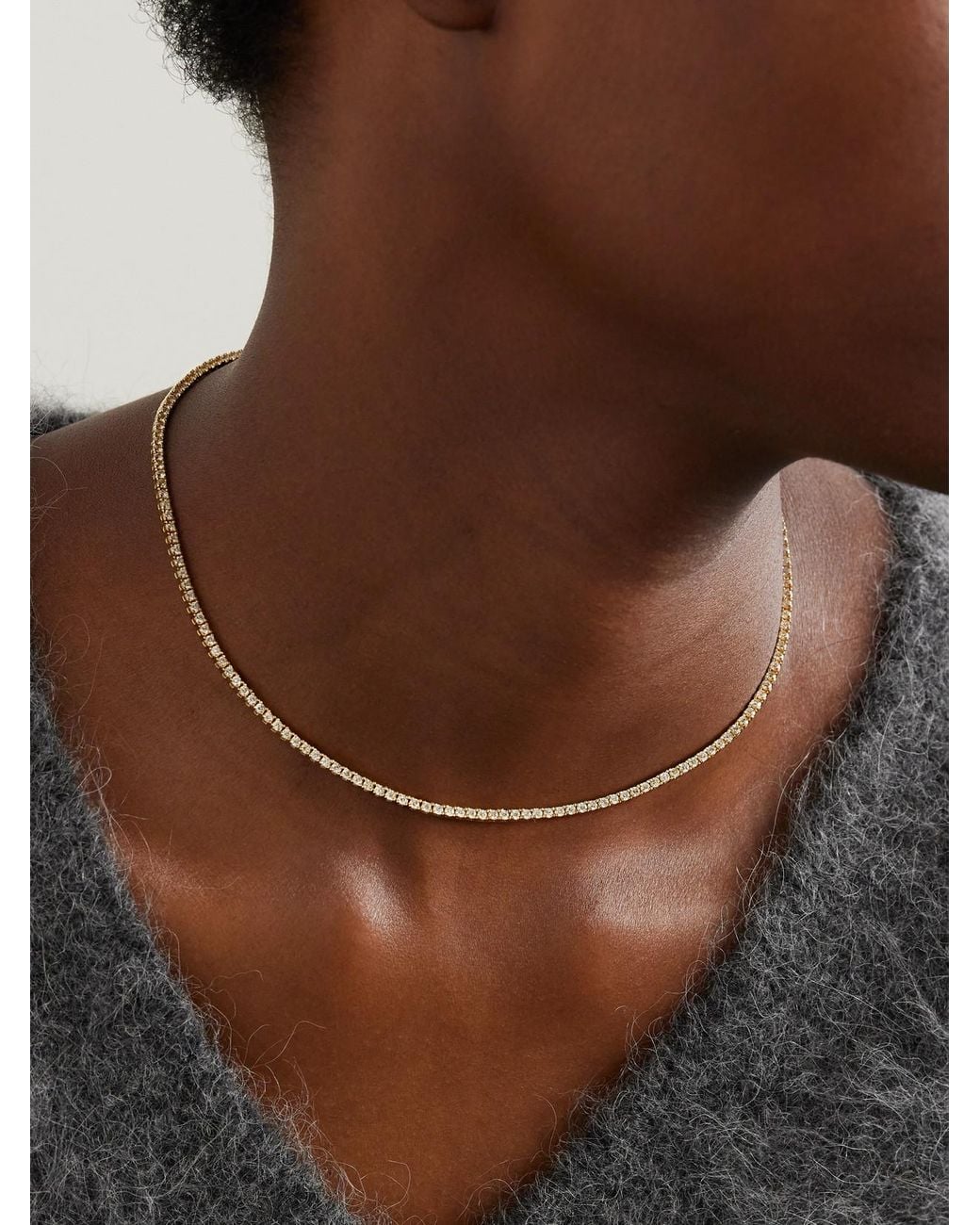 Jennifer Meyer Natural 15' Small Tennis 18-Karat Diamond Necklace