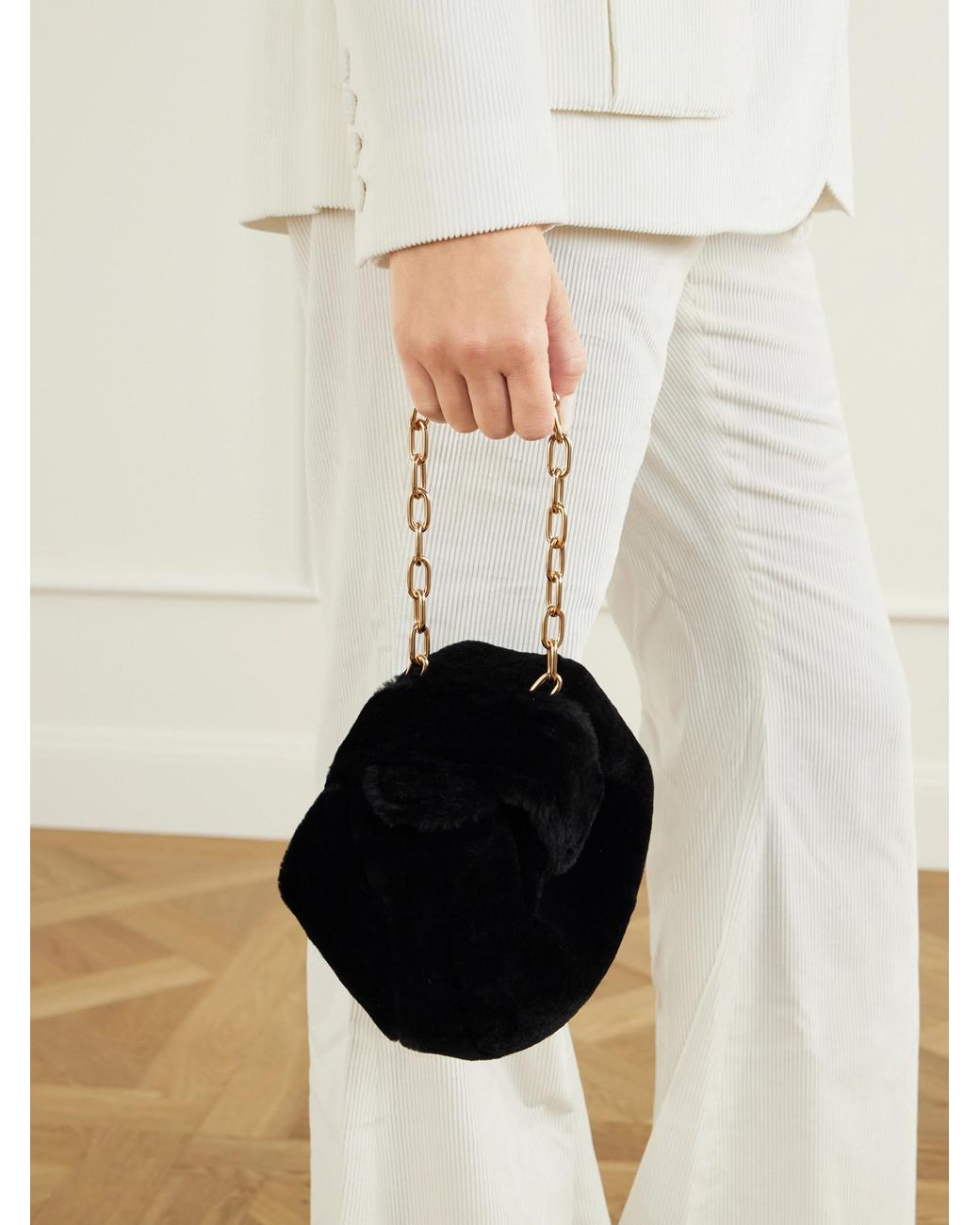 Gabriela Hearst Blue Soft Demi Shearling Clutch