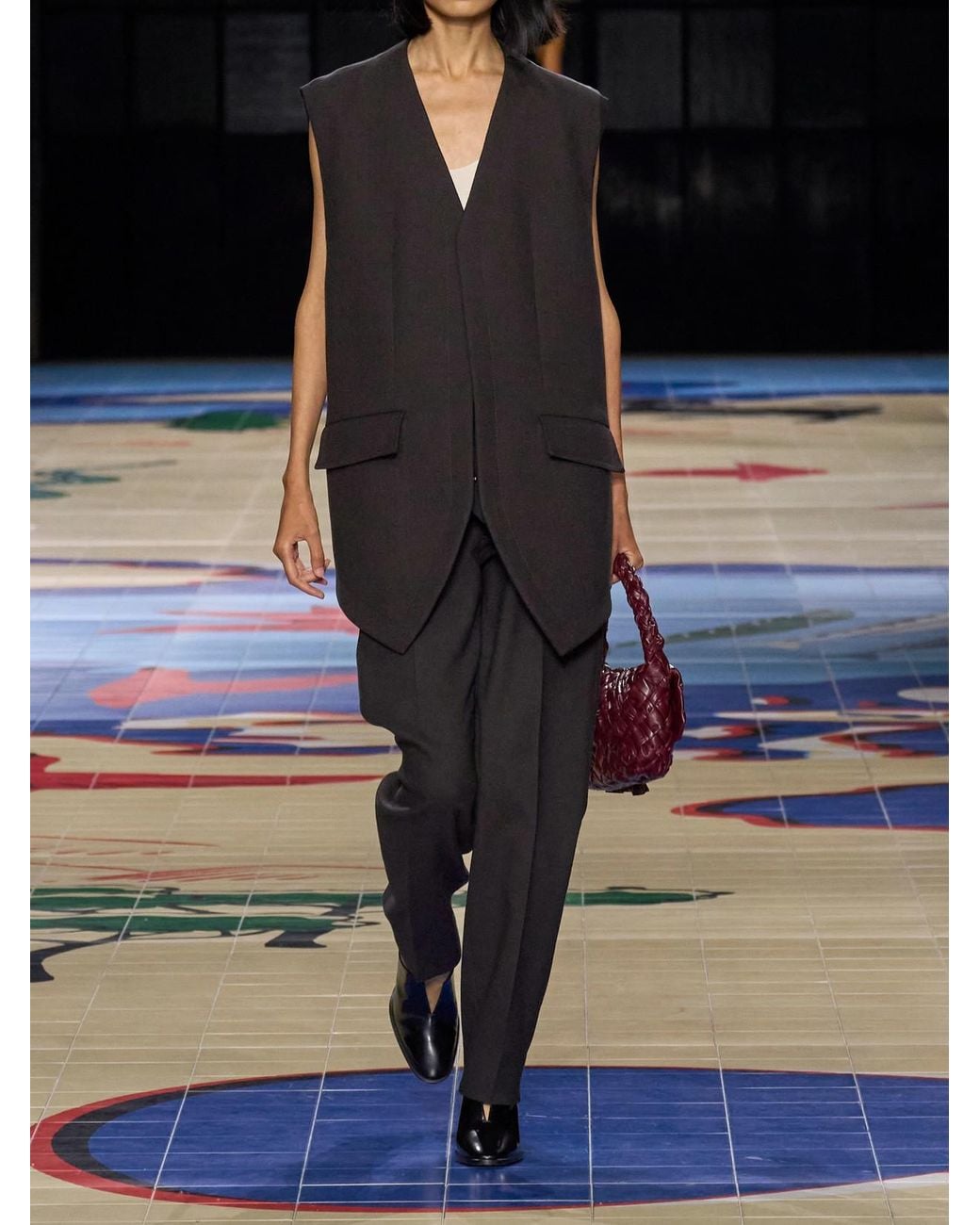 Bottega Veneta Black Cotton-Blend Crepe Vest