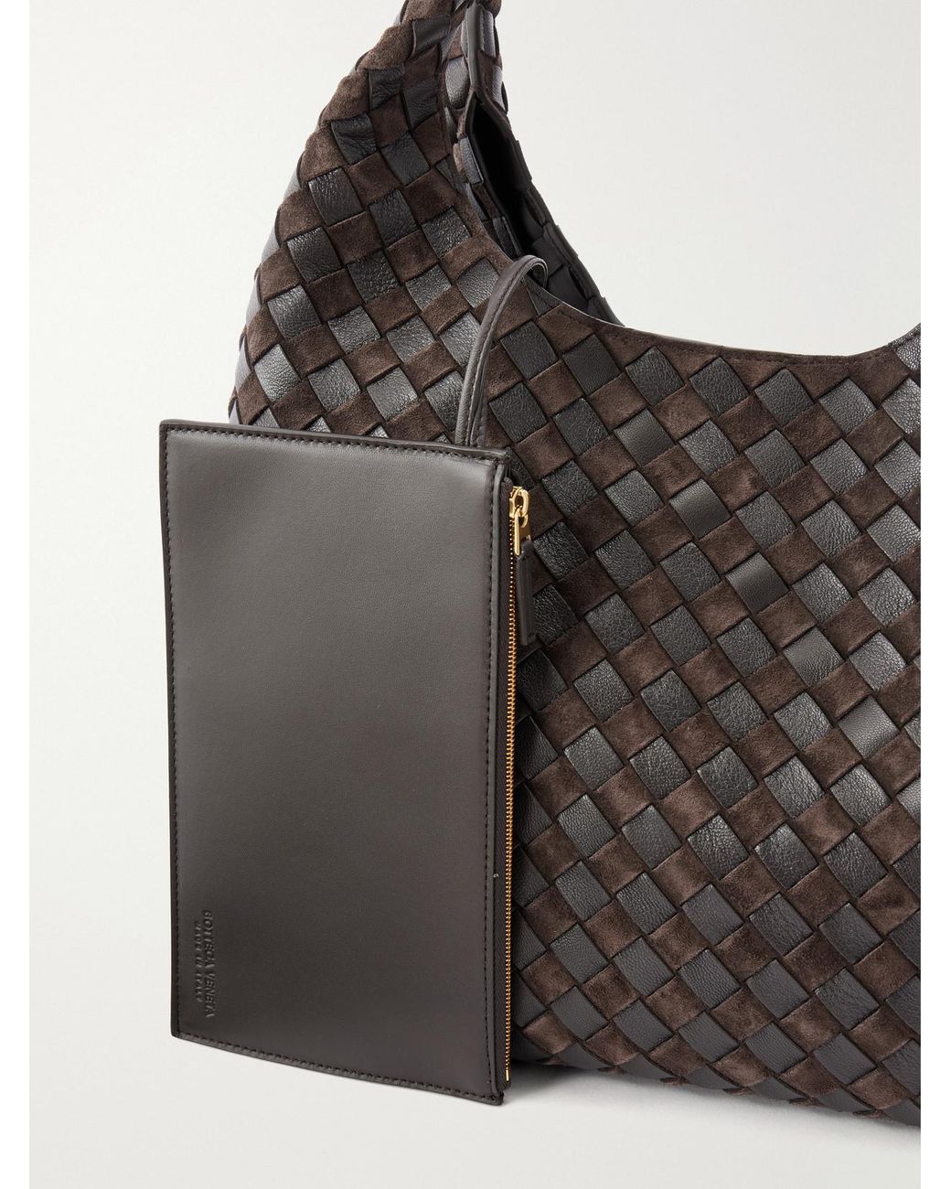 Bottega Veneta Black Bell Large Intrecciato Leather Shoulder Bag