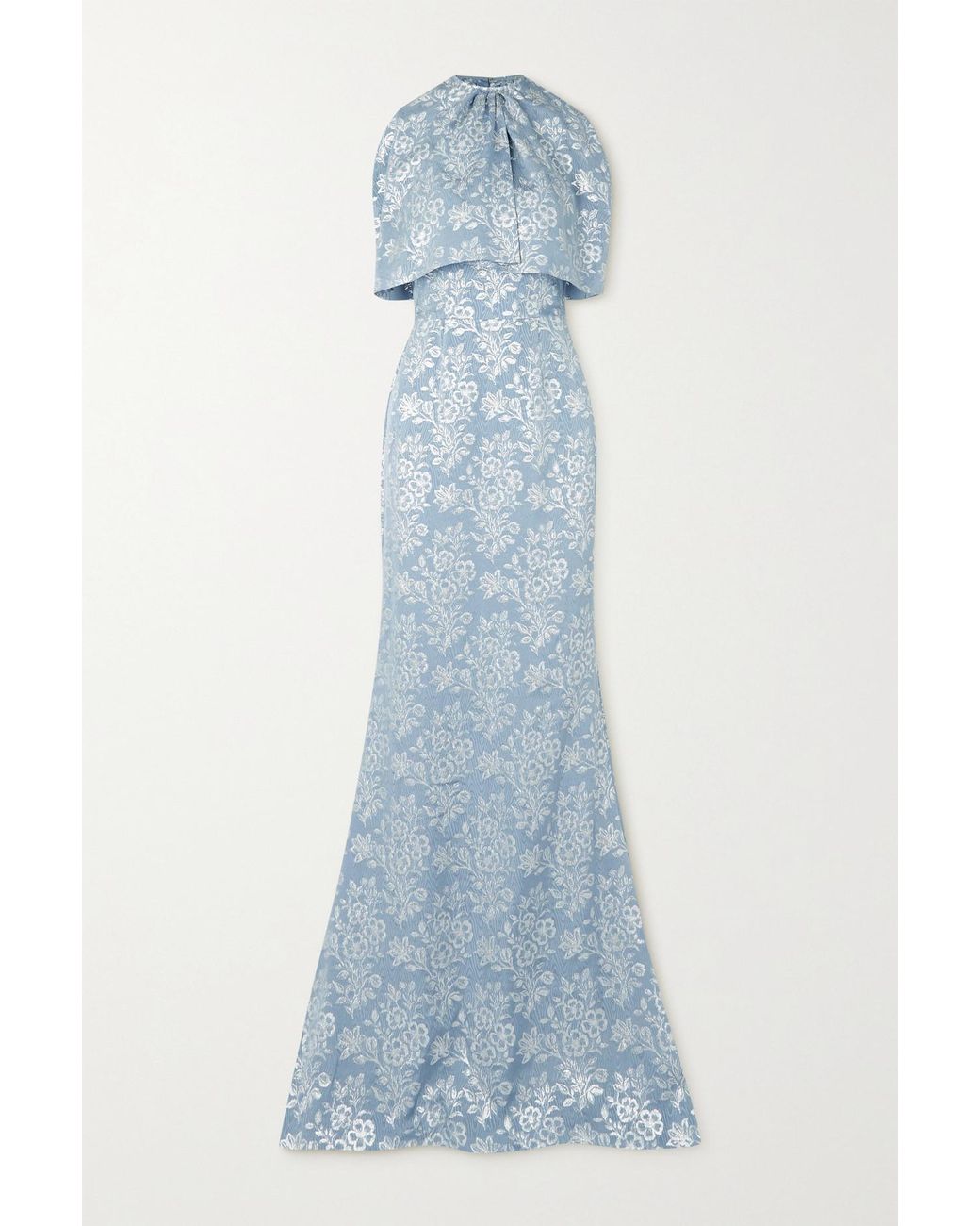 Markarian Leonora Convertible Silk-brocade Gown in Blue
