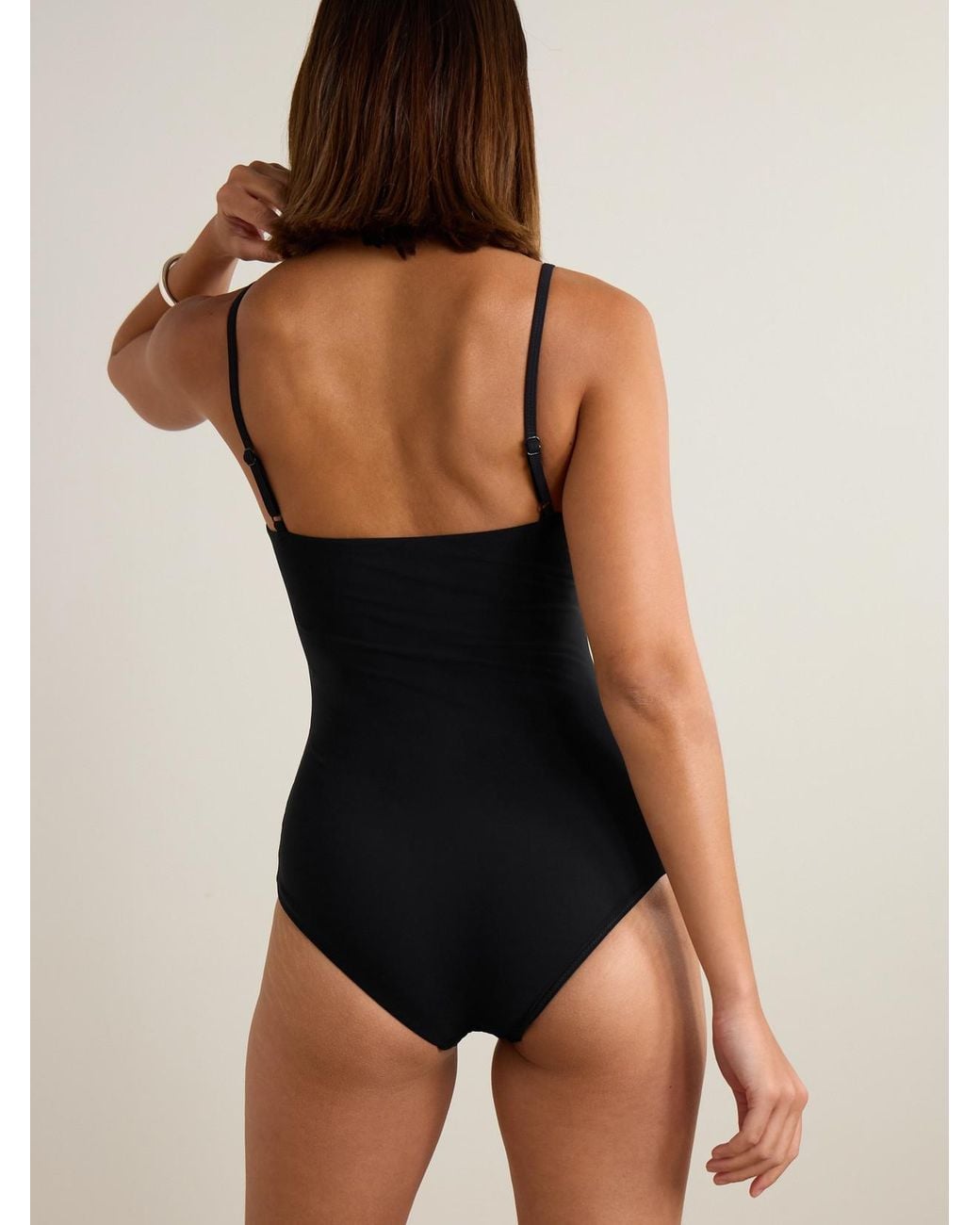 Christopher Esber Black Cutout Embellished Swimsuit