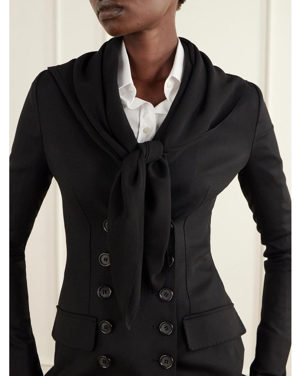 Dolce & Gabbana Black Silk-Georgette Scarf