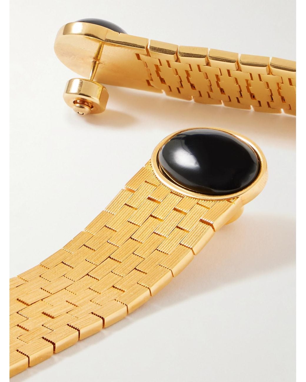 Khaite Metallic Chronos-Plated Agate Earrings