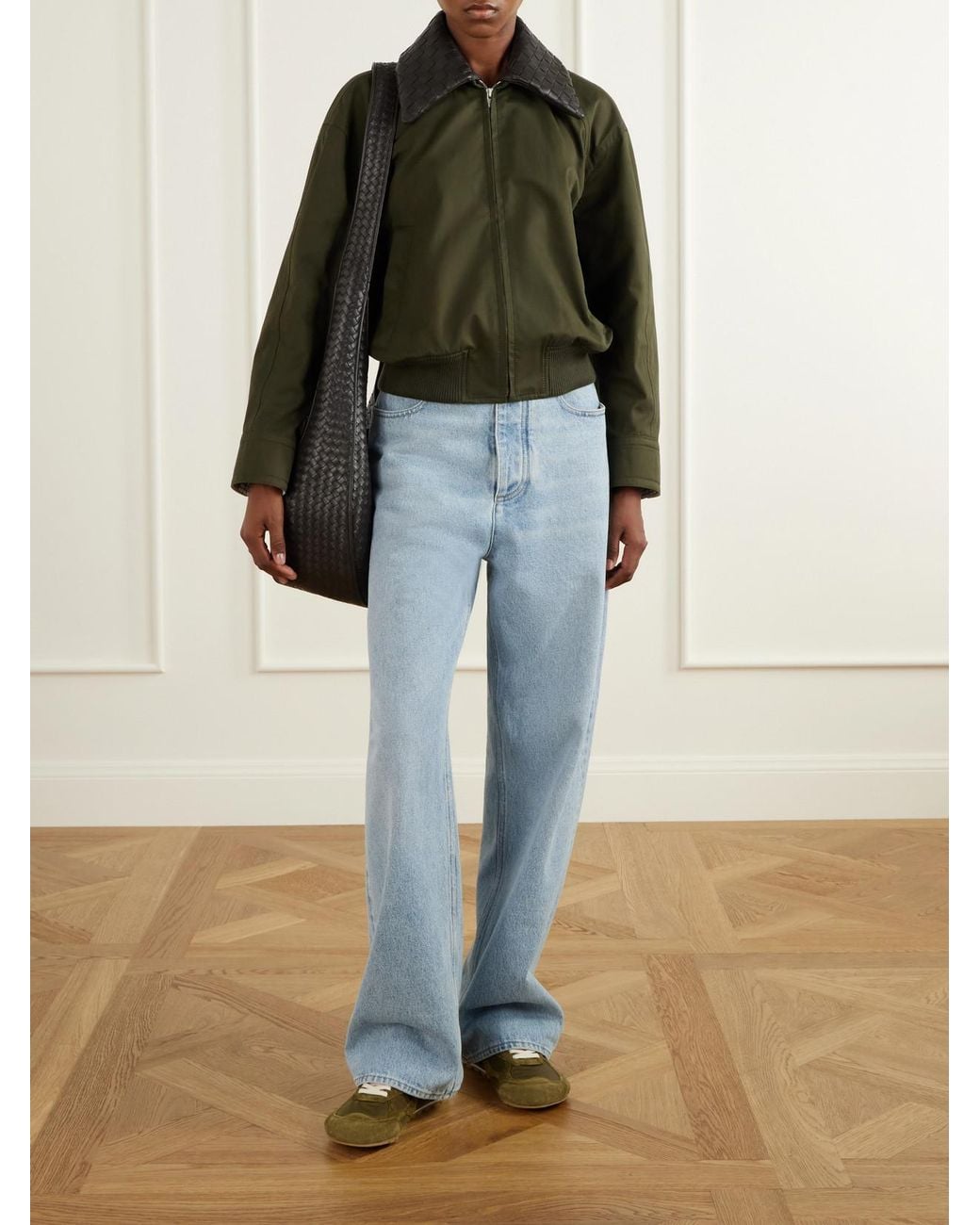 Bottega Veneta Green Orbit Flash Suede-Trimmed Shell Sneakers
