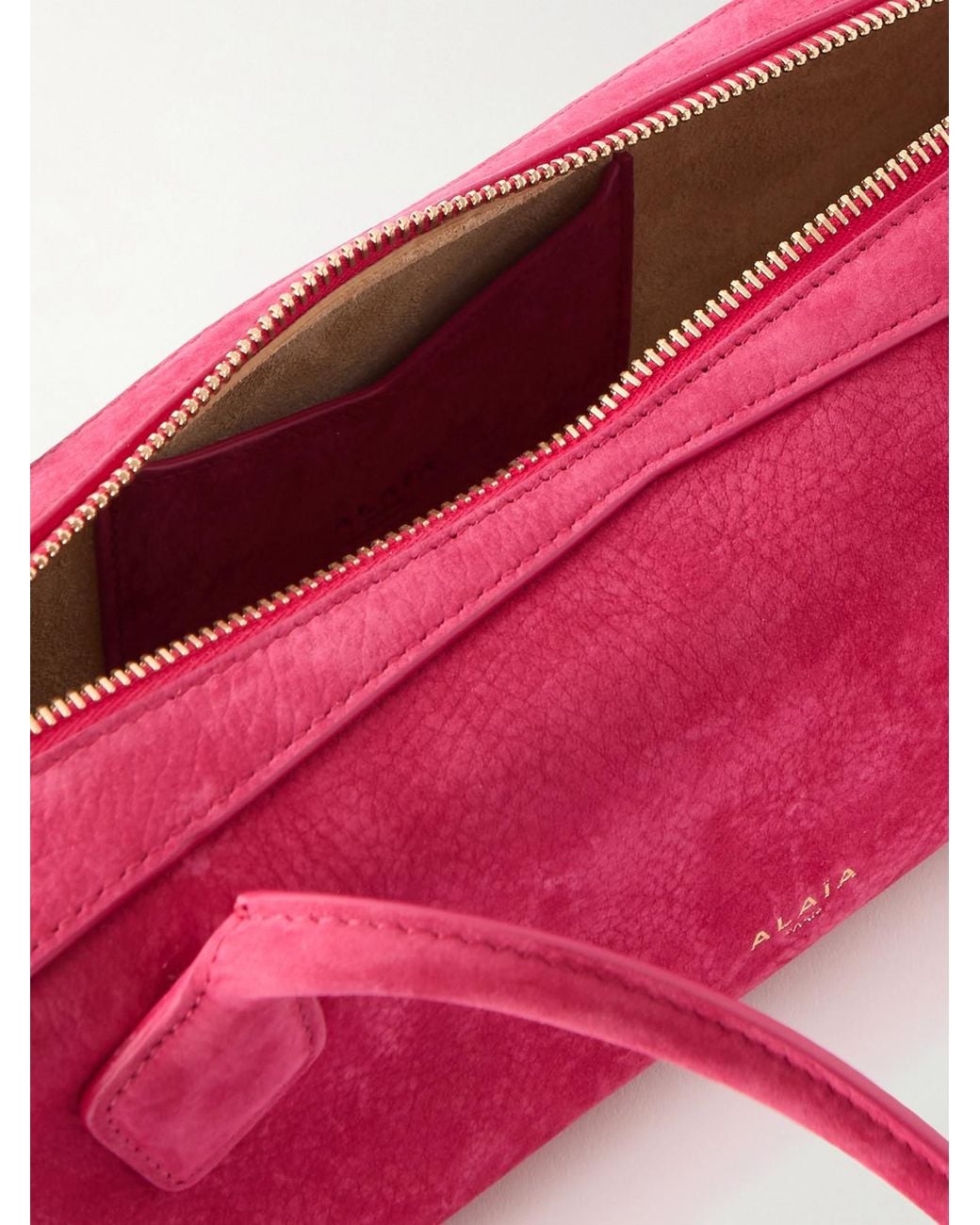 Alaïa Red Le Teckel Medium Nubuck Shoulder Bag