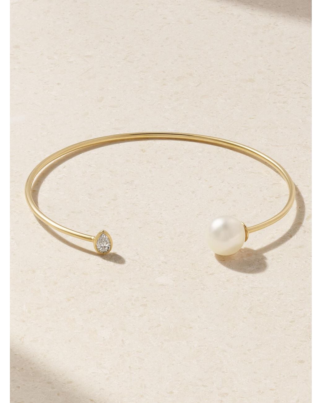 Mizuki Natural 14-Karat, Pearl And Diamond Cuff
