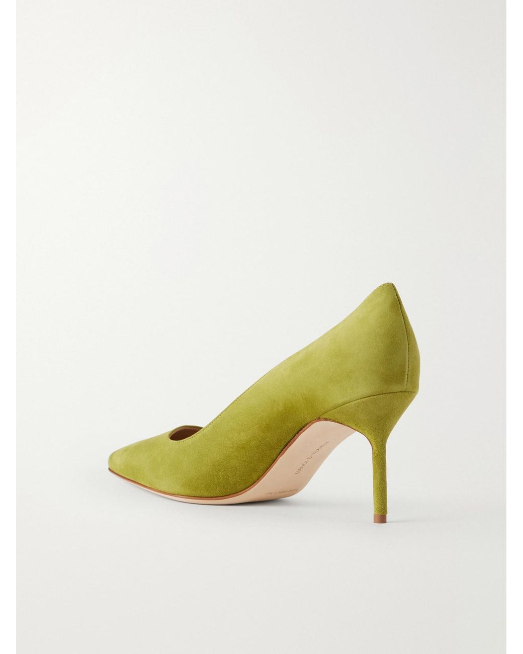 Manolo Blahnik Green Bb 70 Suede Pumps