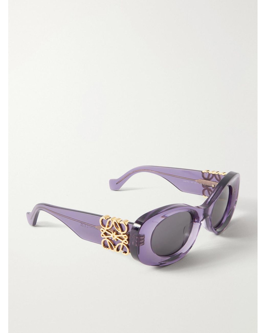 Loewe Purple Oval-Frame Acetate Sunglasses
