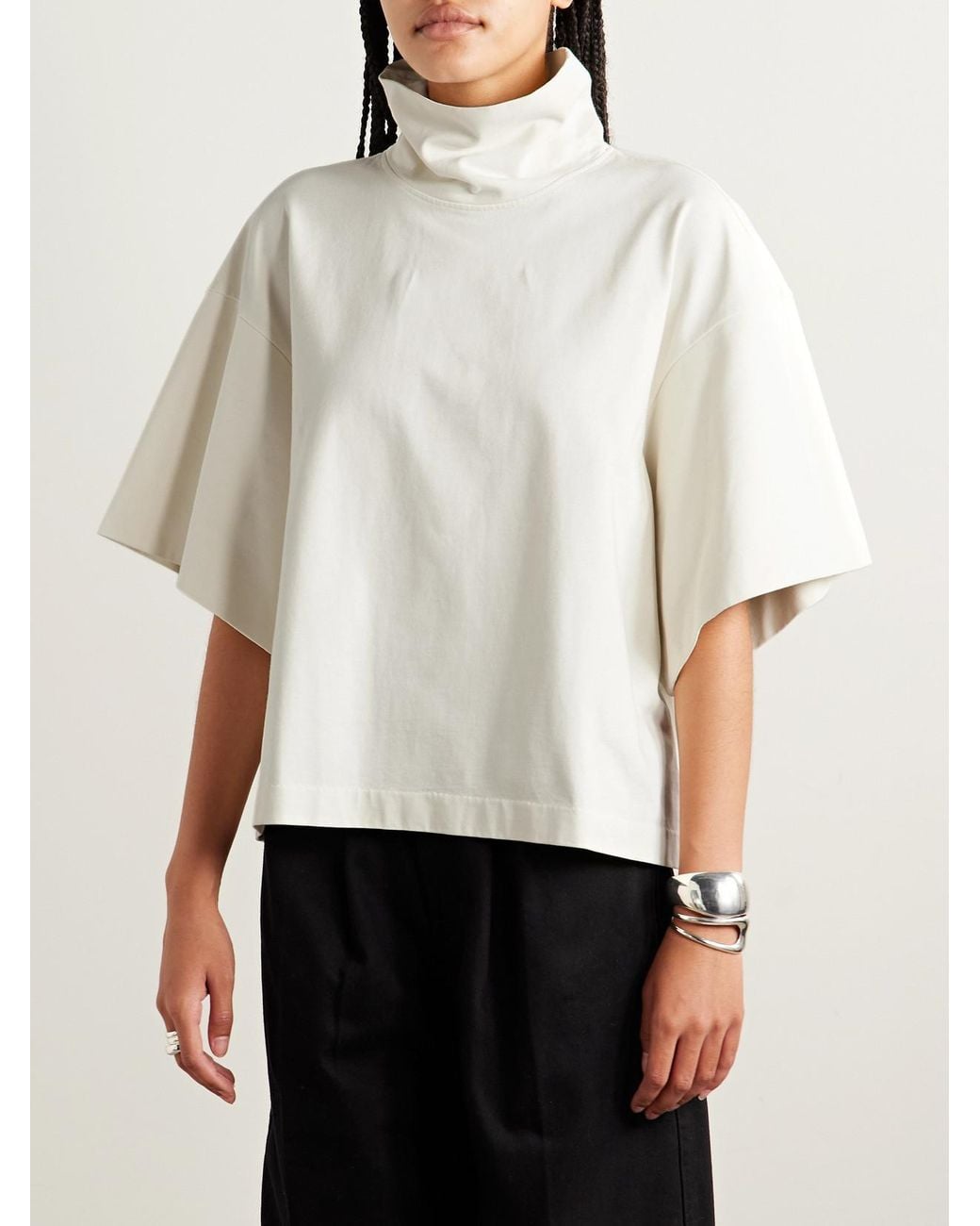 RÙADH White The Orbital Organic Cotton-Jersey Turtleneck T-Shirt