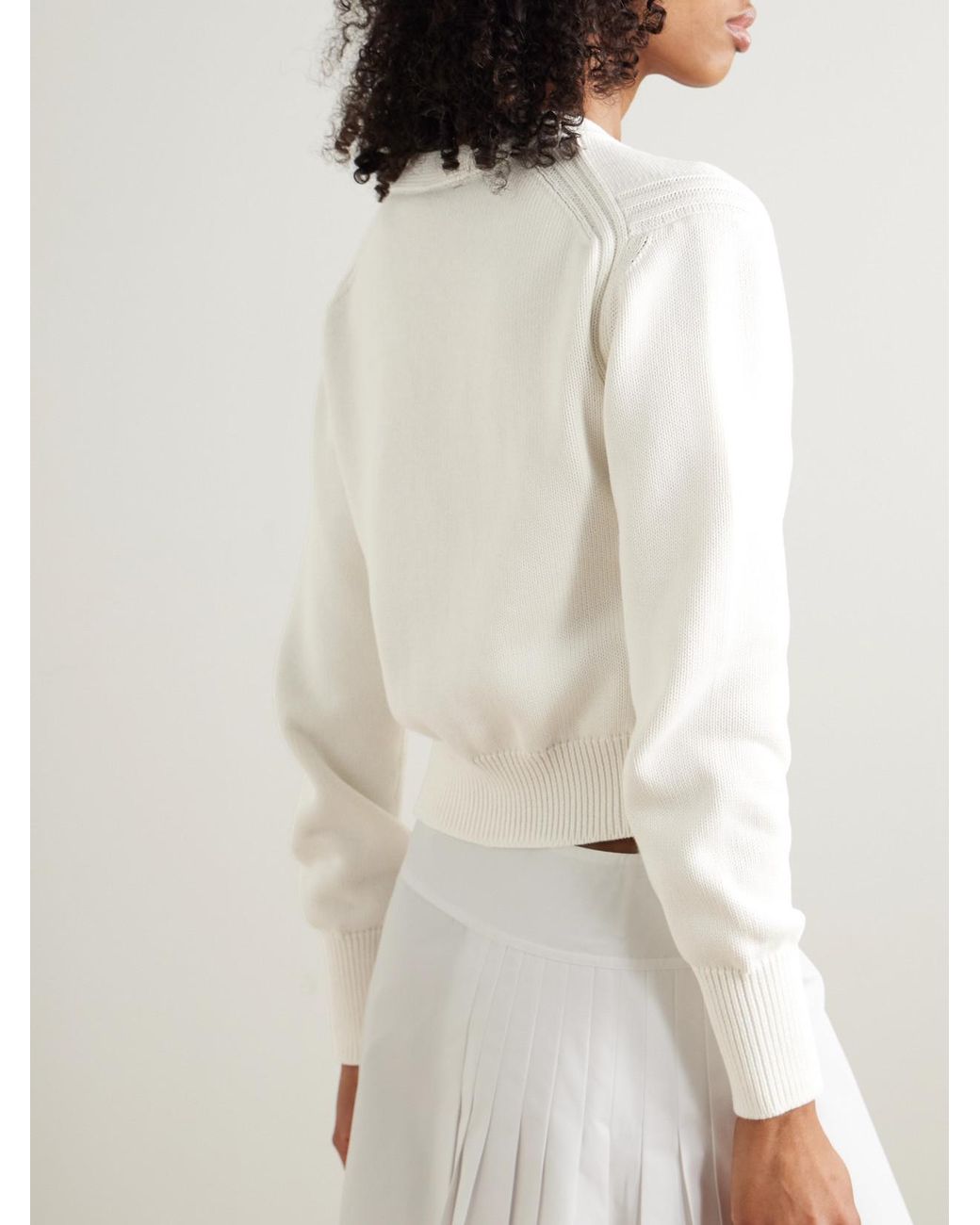 Gucci White Embroidered Cotton Cardigan