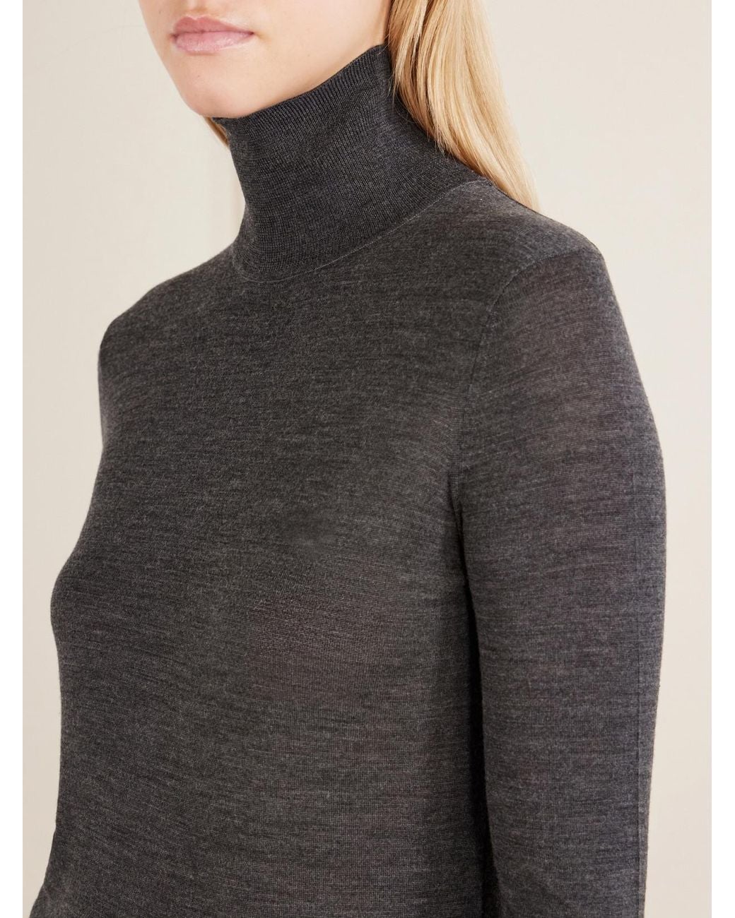 Nili Lotan Gray Larking Cashmere Turtleneck Sweater