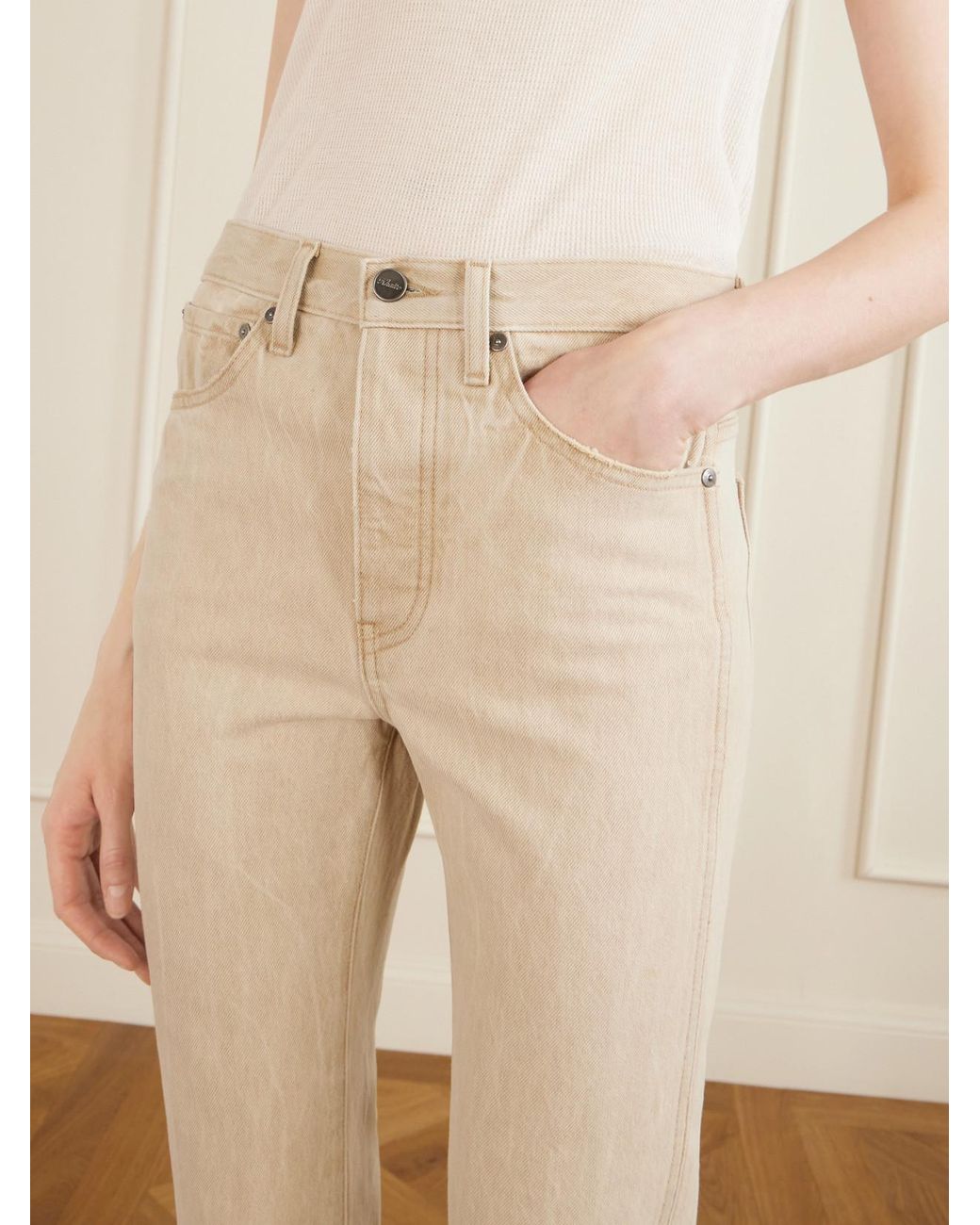 Khaite Natural Finley Straight-Leg Jeans