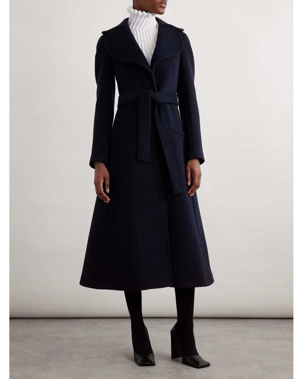 Alaïa Black Belted Wool Coat