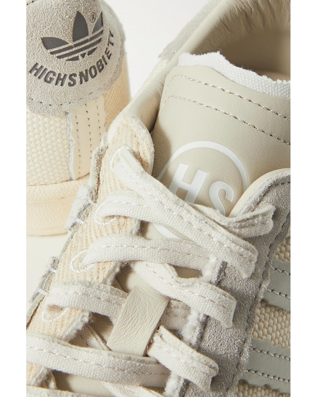 adidas Originals Highsnobiety High Art Twill, Nubuck And Suede-trimmed Canvas Sneakers in | Lyst