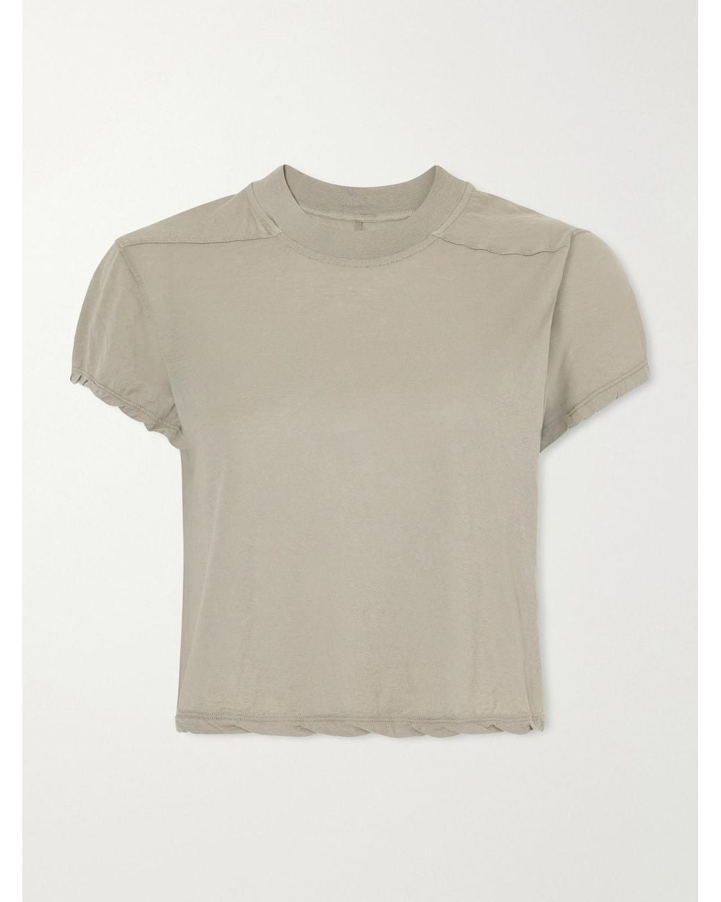Rick Owens Natural Drkshdw Cropped Cotton-Jersey T-Shirt