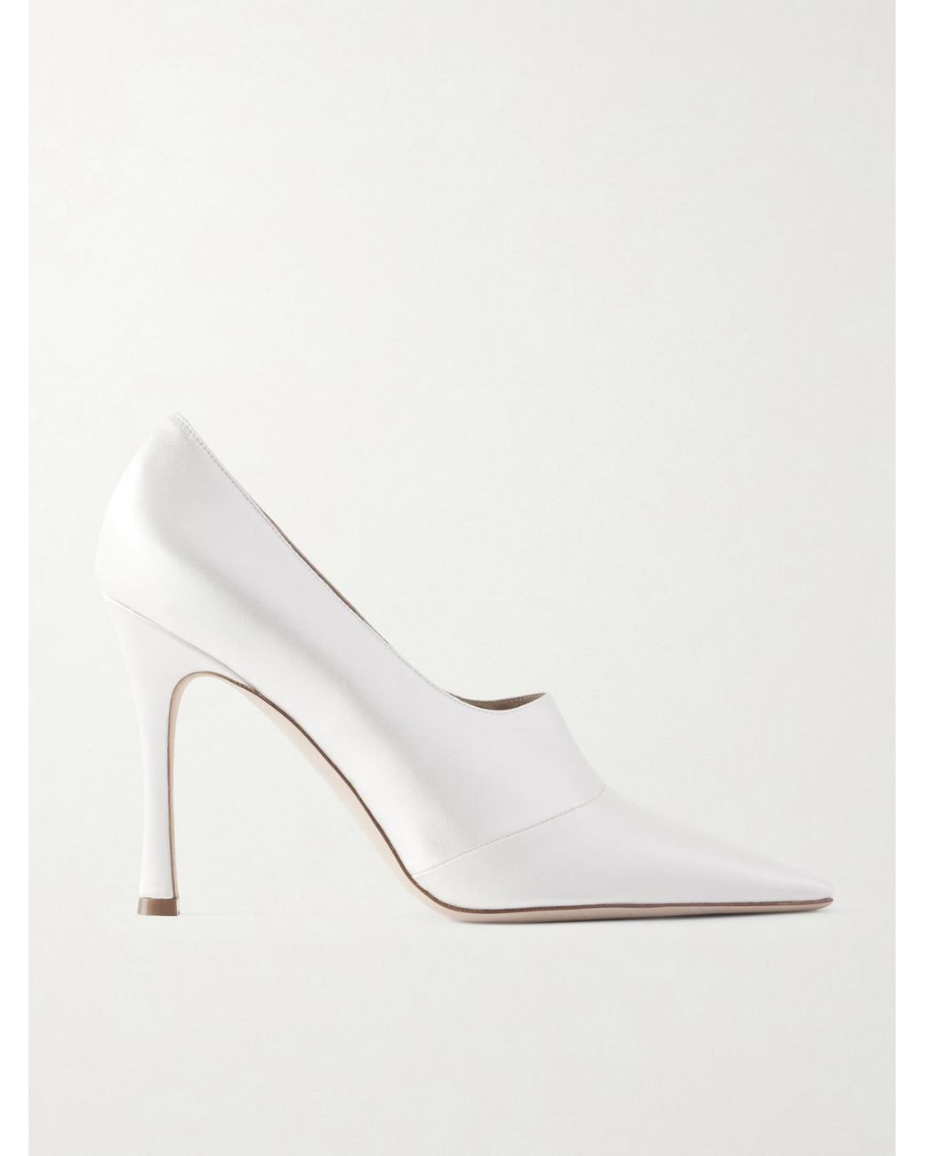 Danielle Frankel White Ida Satin Pumps