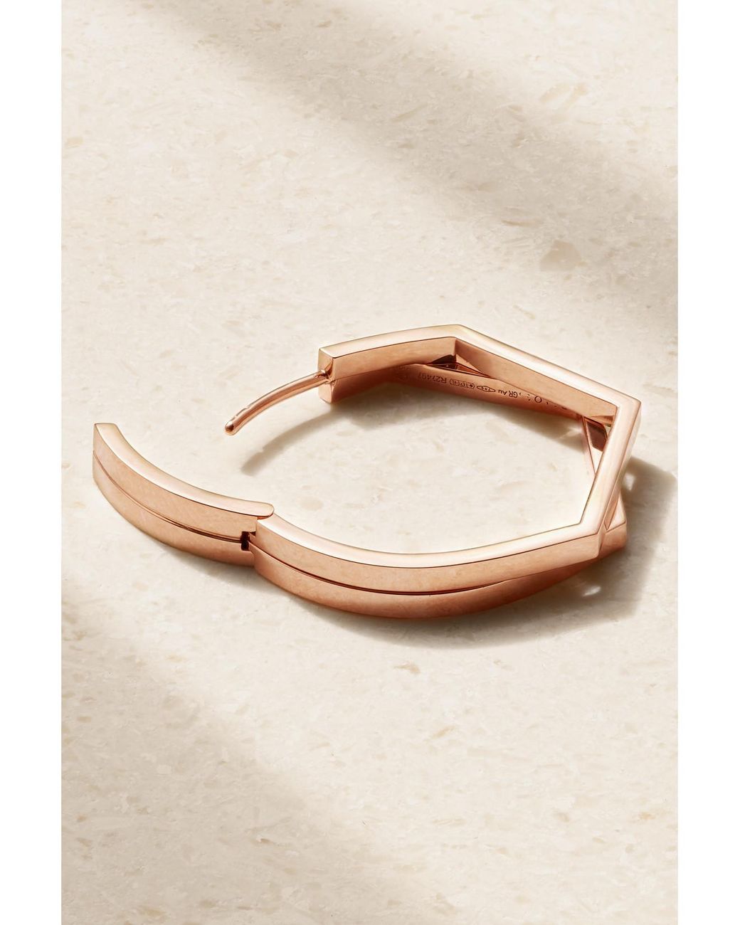 Repossi Natural Antifer Medium 18-Karat Rose Diamond Single Hoop Earring