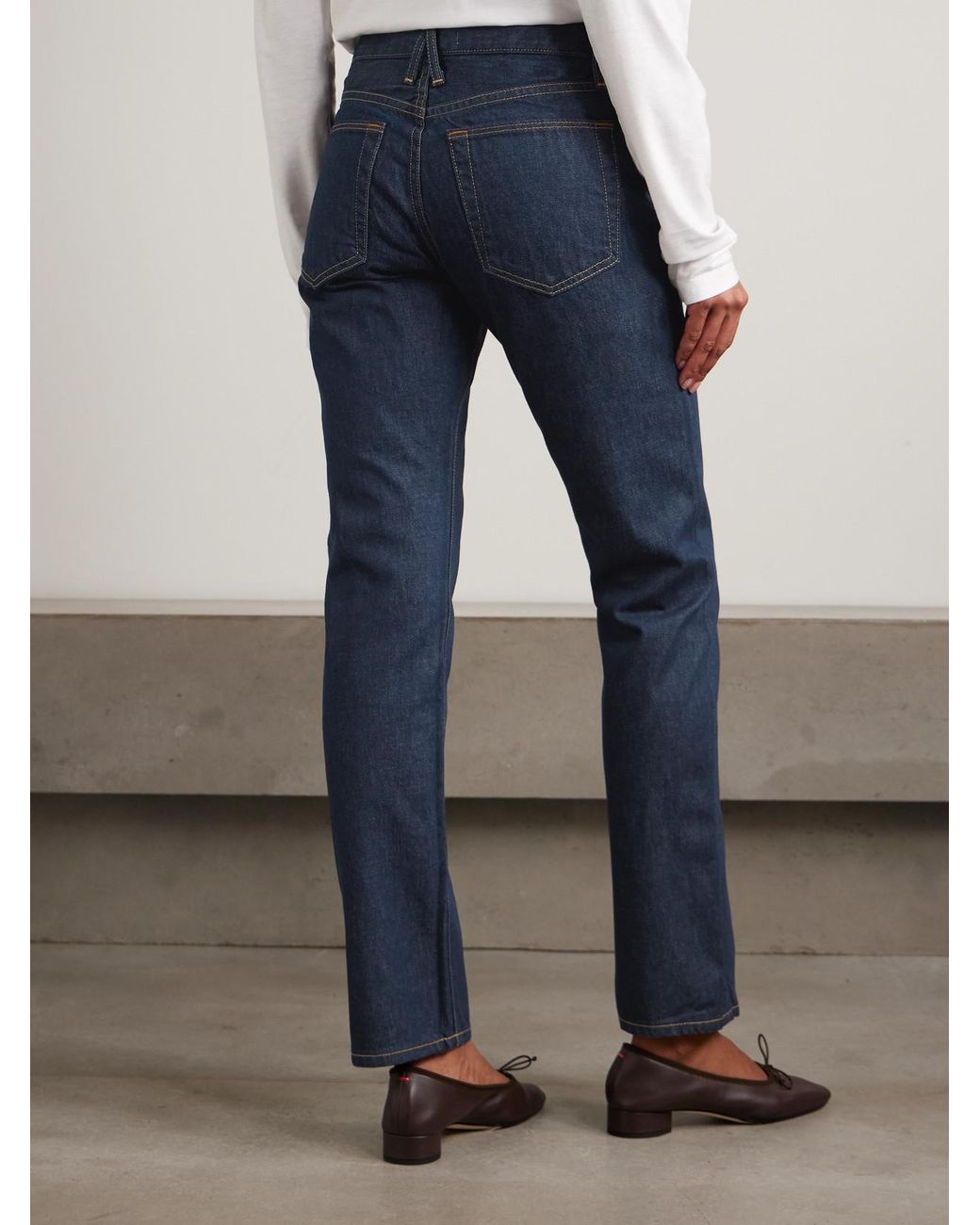SLVRLAKE Denim Blue Isabel Low-Rise Slim-Fit Jeans