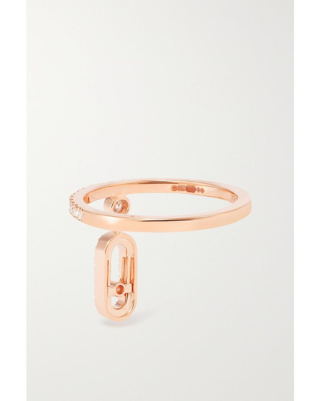 Messika Natural Move Uno Tassel 18-Karat Rose Diamond Ring