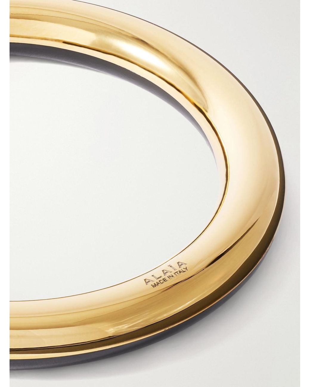 Alaïa Metallic Ray Logo-Engraved-Tone Bangle