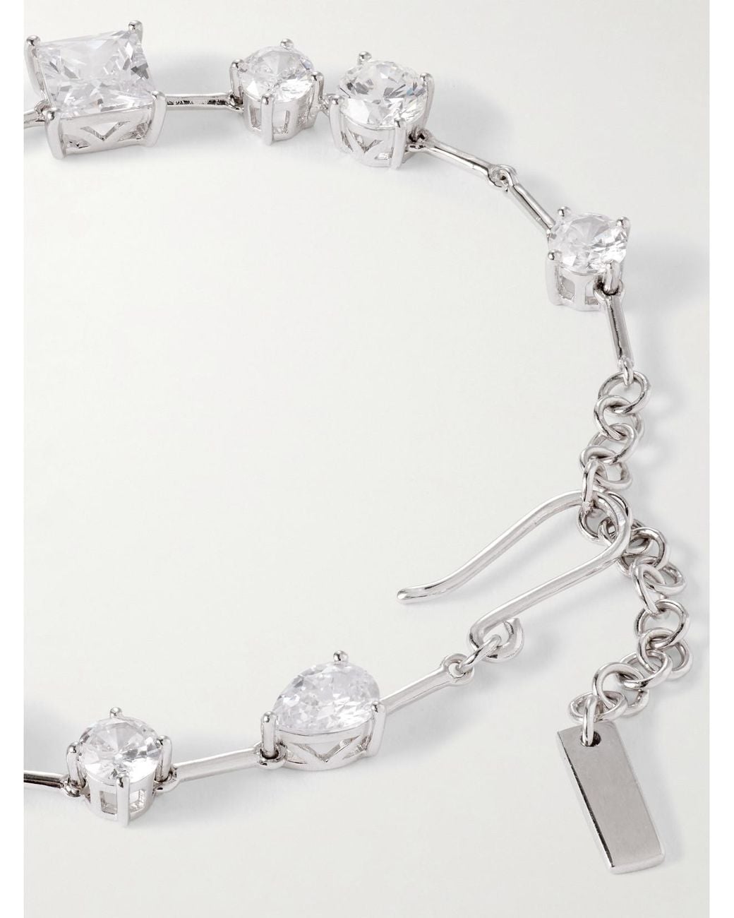 COMPLETEDWORKS White Delicate Rhodium-Plated Cubic Zirconia Bracelet