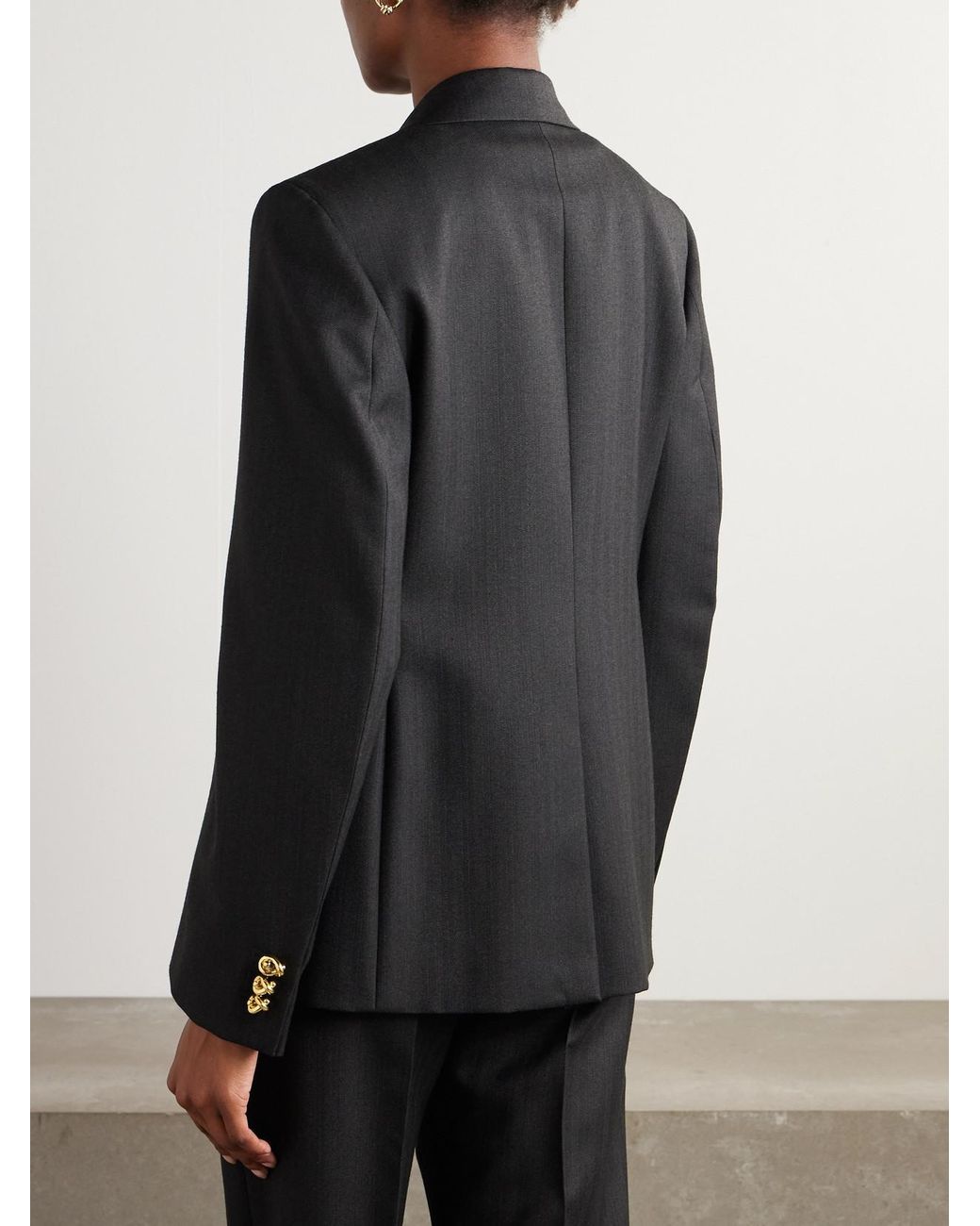 Bottega Veneta Black Double-Breasted Wool Blazer