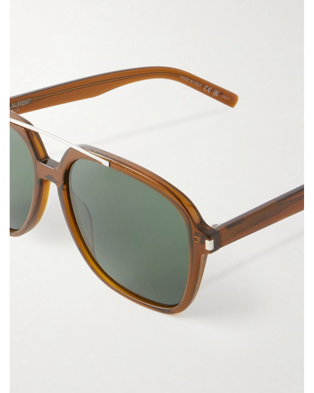 Saint Laurent Green Sl 545 Aviator-Style Acetate Sunglasses