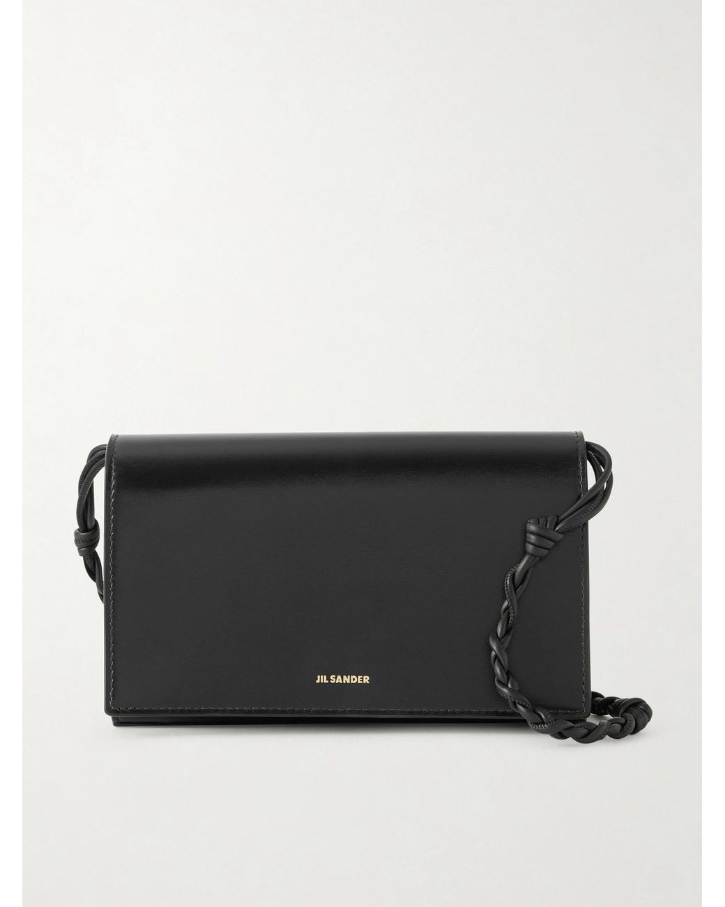 Jil Sander Tangle Leather Shoulder Bag in Black | Lyst