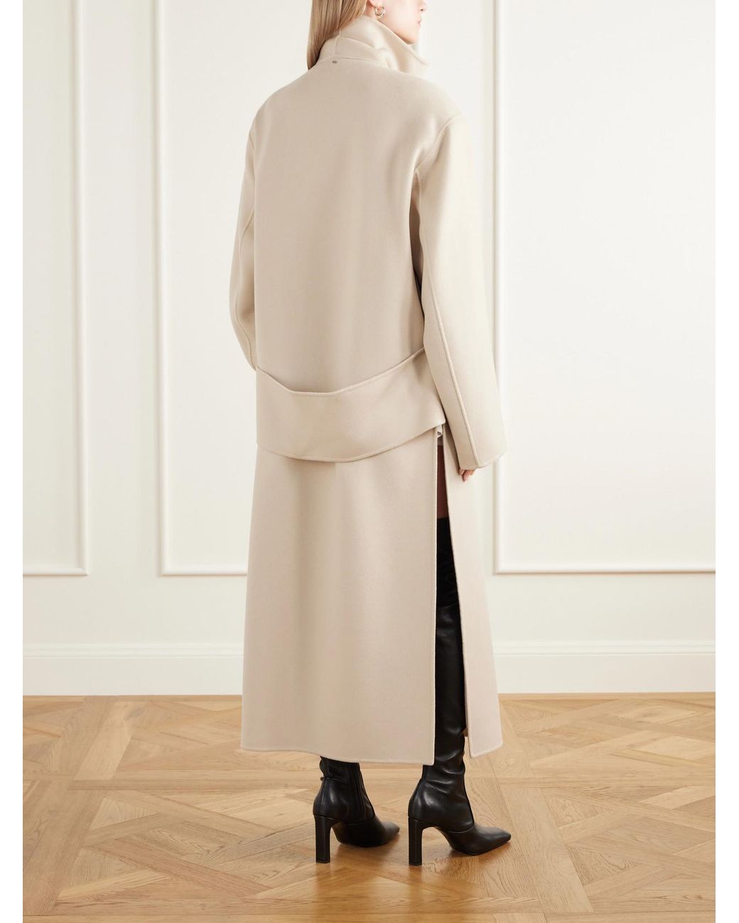 Sportmax Natural Spassenso High-Neck Wool Coat