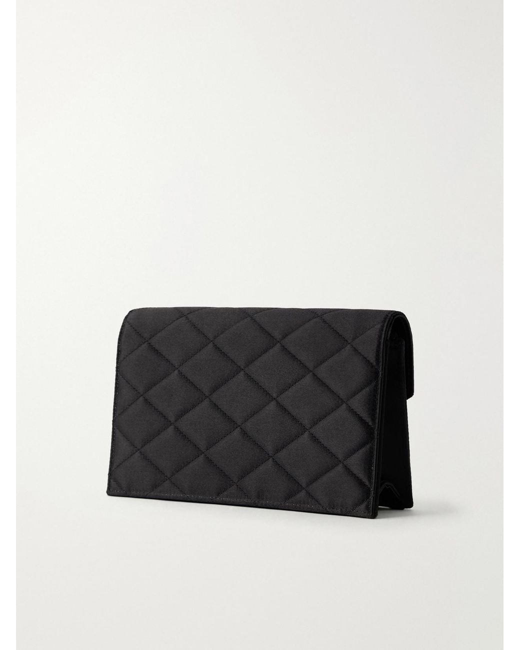 Saint Laurent Black Paris Quilted Satin Shoulder Bag