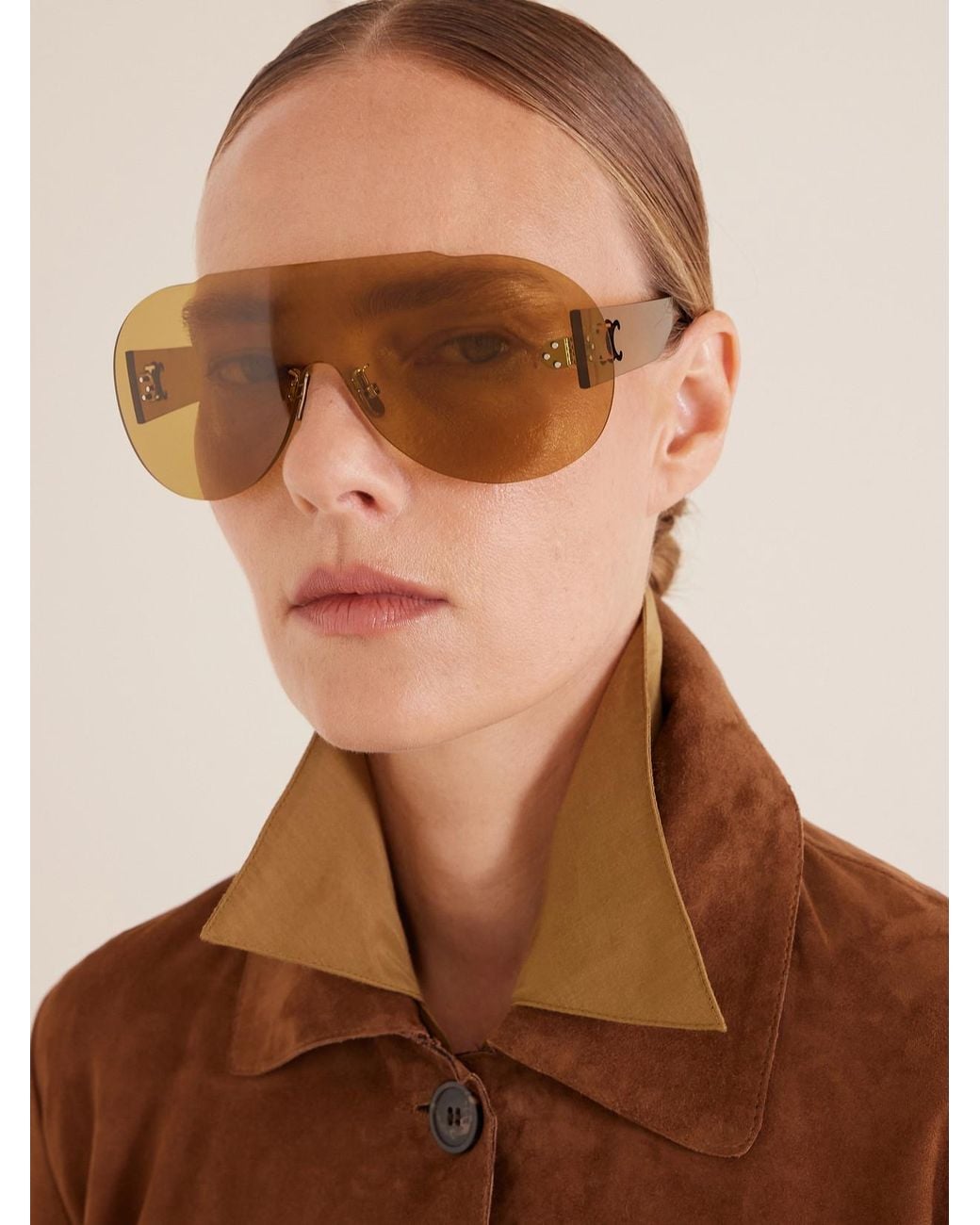 Céline Natural Sundown Shade Aviator-Style Rimless Sunglasses