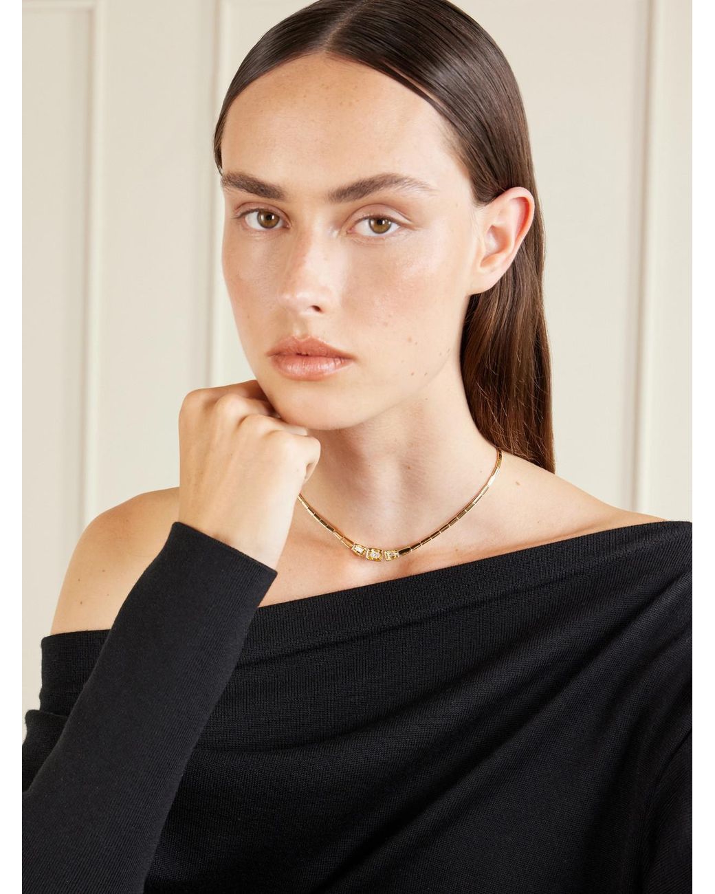 Nikos Koulis Natural Look 18-Karat And Diamond Necklace