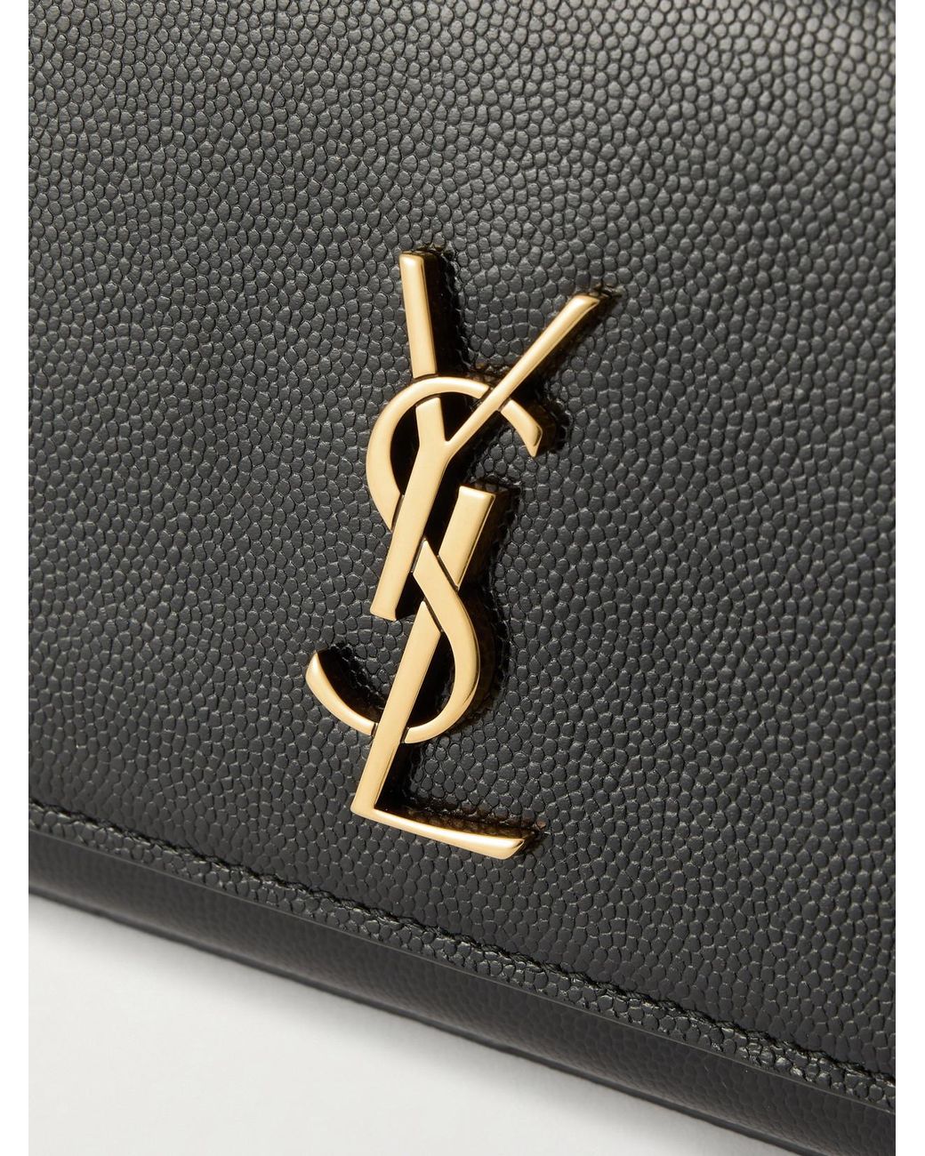 Saint Laurent Black Kate Embossed-Leather Clutch