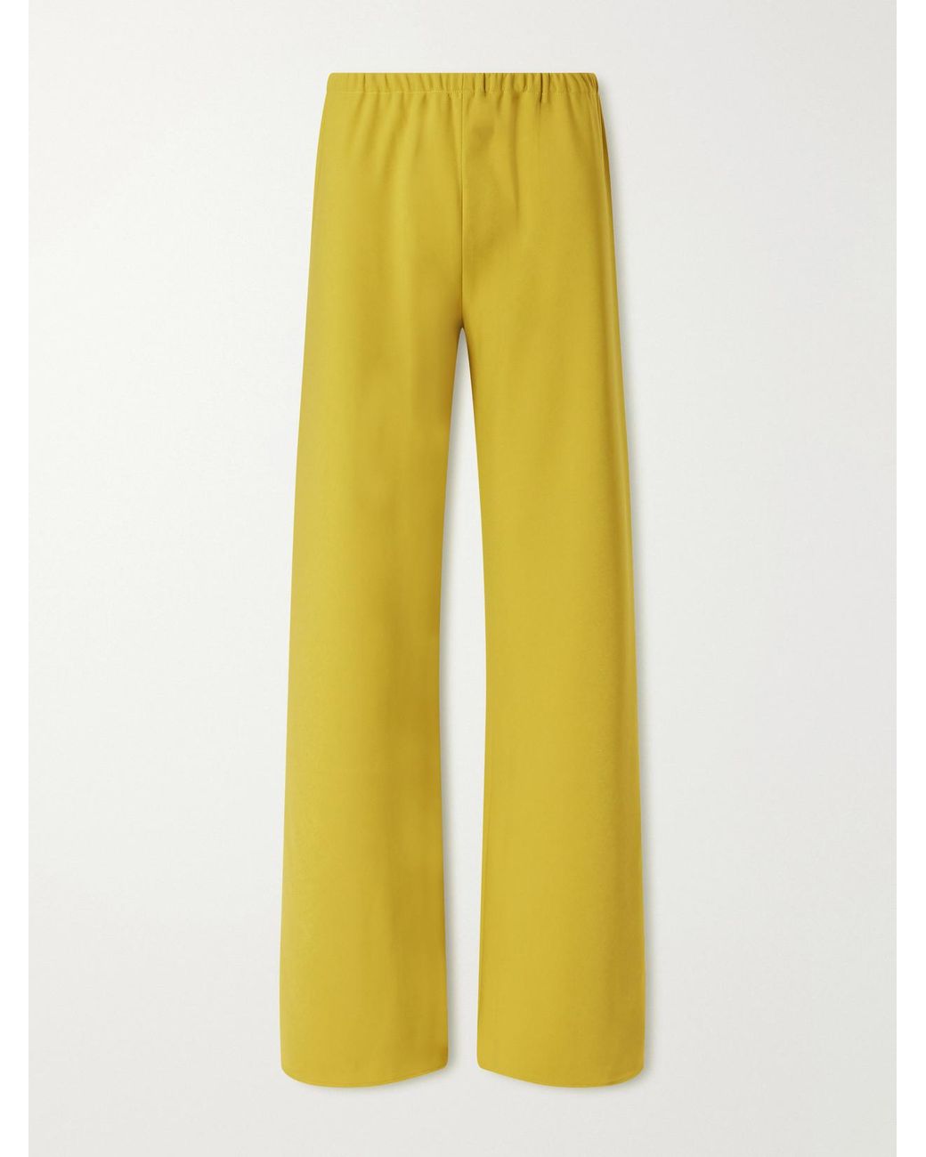 La Ligne Yellow Colby Recycled Stretch-Crepe Wide-Leg Pants