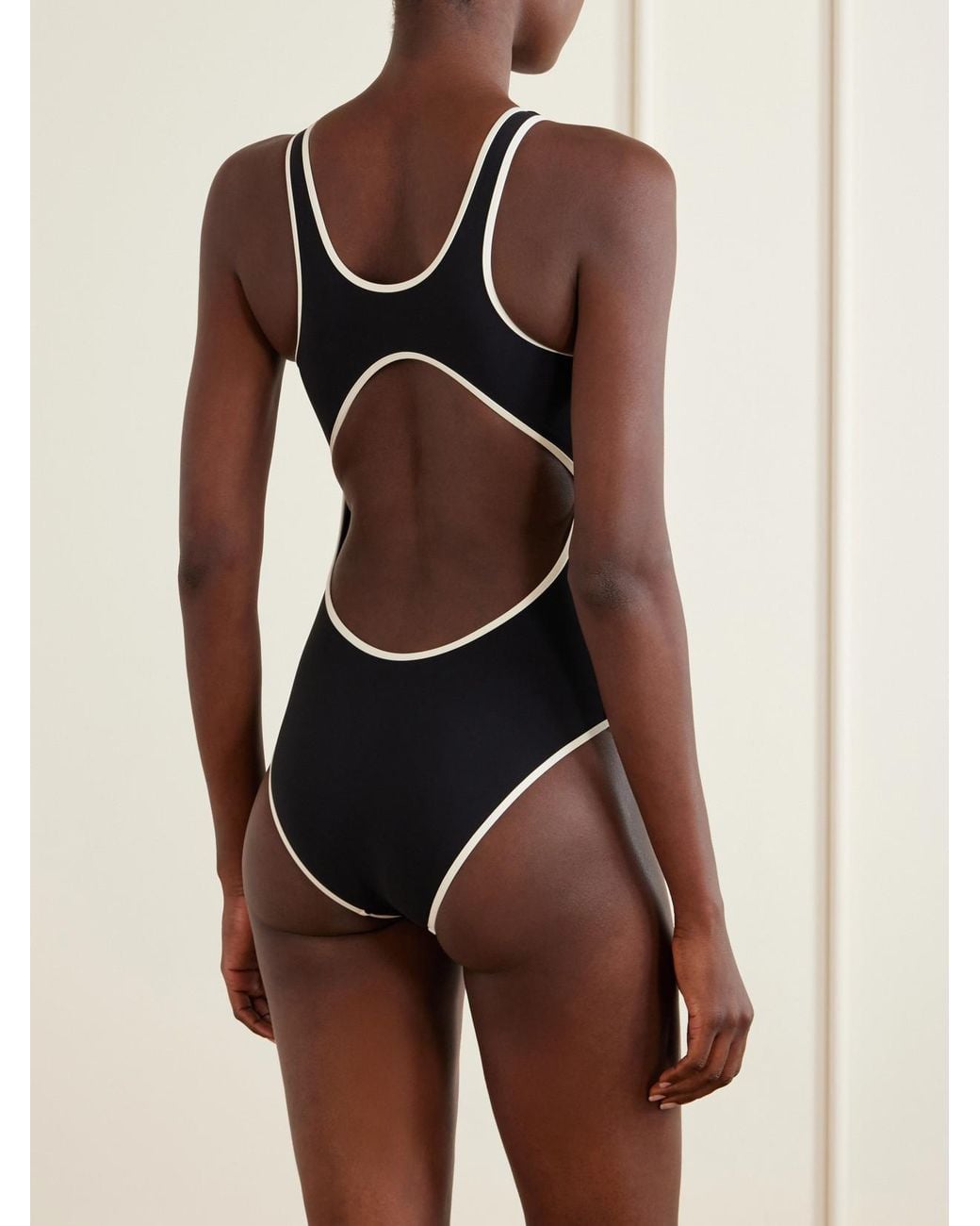 Lido Black Quattordici Open-Back Swimsuit