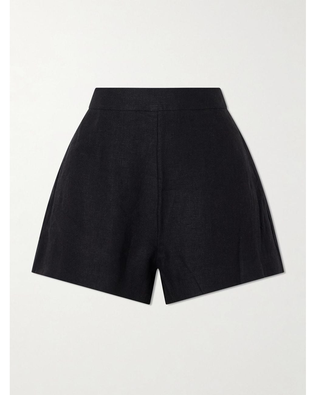 Posse Blue Perri Pleated Linen Shorts