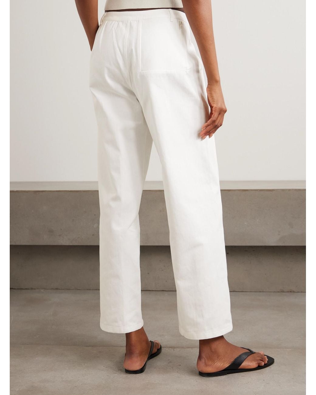 Deiji Studios White Pocket Organic Wide-Leg Jeans