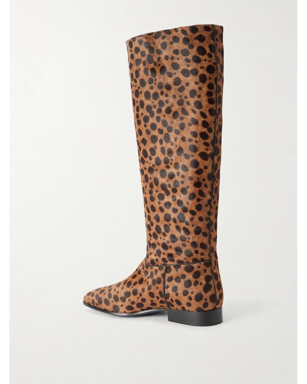 Herbert Levine Brown Rein It Animal-Print Pony-Hair Knee Boots