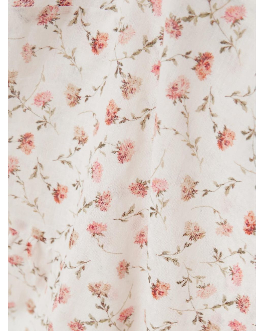Posse Natural Charlotte Lace-Trimmed Floral-Print Cotton Top
