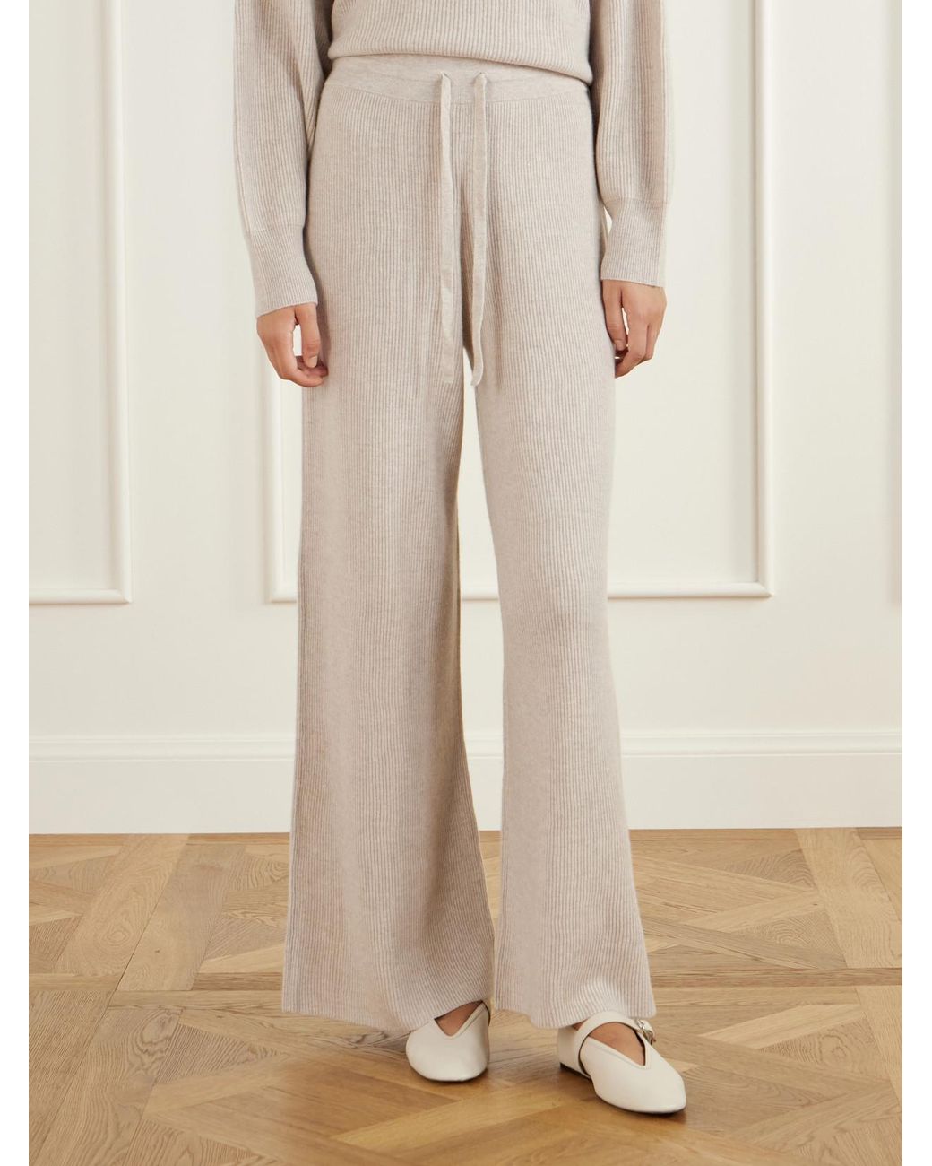 arch4 Natural Partridges Ribbed Cashmere Sweater And Pants Set