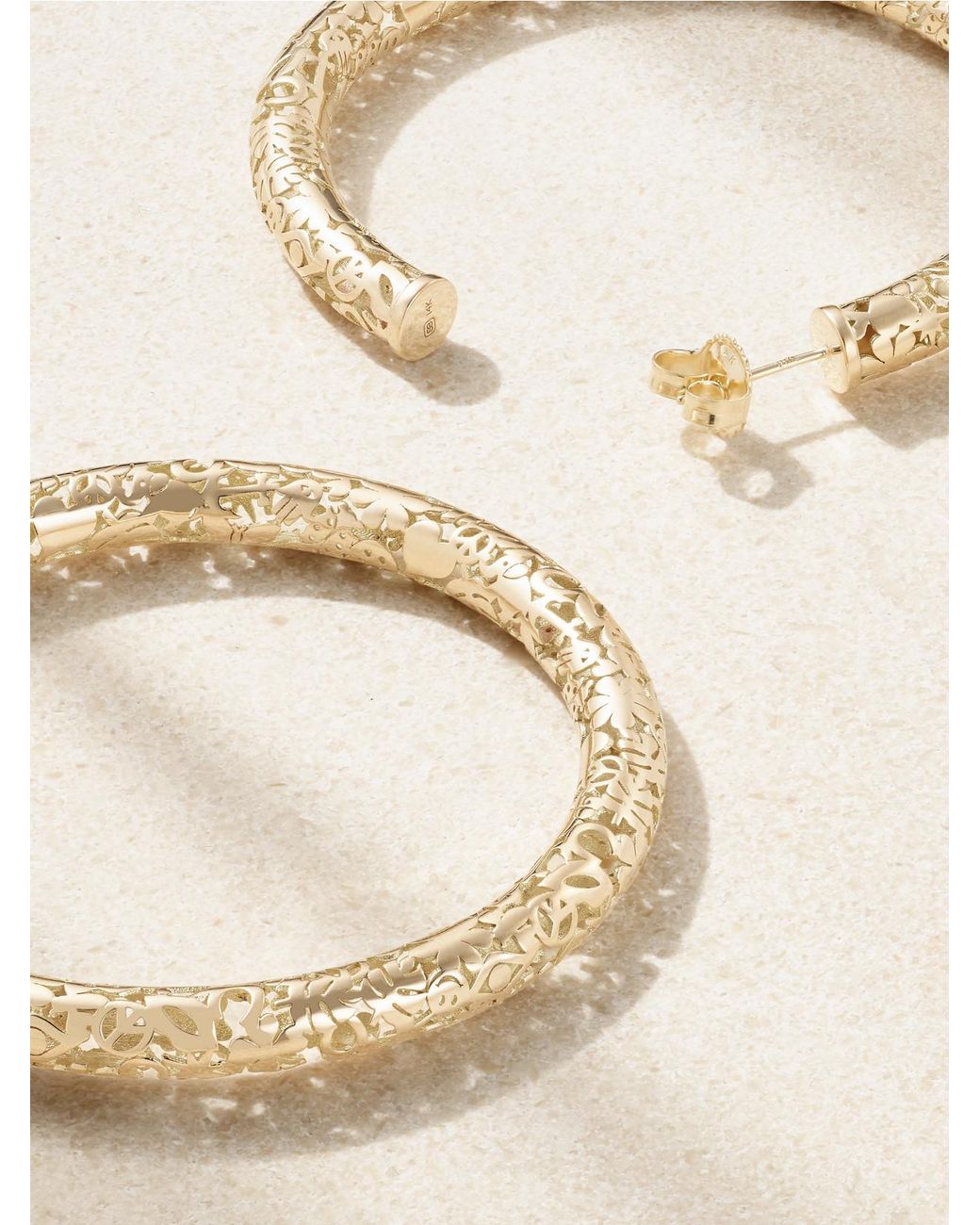 Sydney Evan Natural Large Icon Wallpaper 14-Karat Hoop Earrings