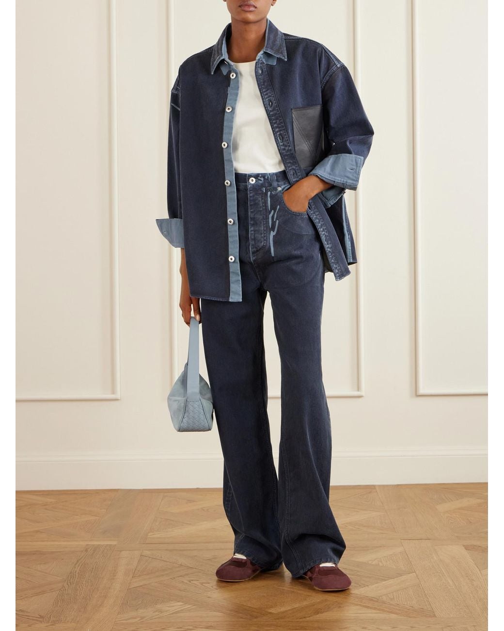 Bottega Veneta Blue Overdyed Straight-Leg Jeans