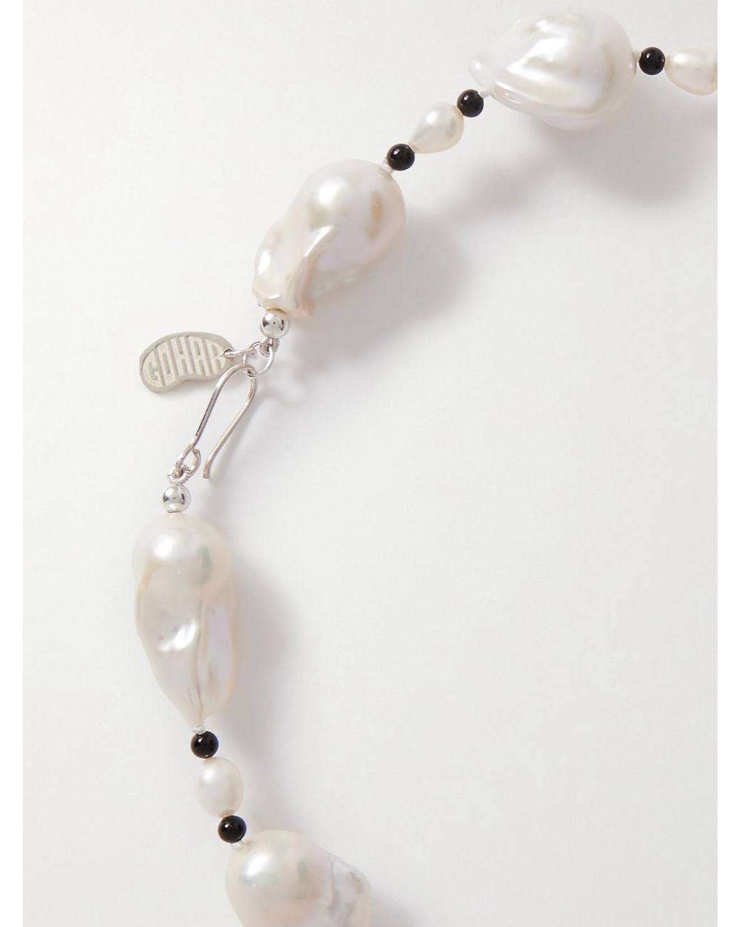 Gohar World Natural Host, Pearl And Onyx Necklace