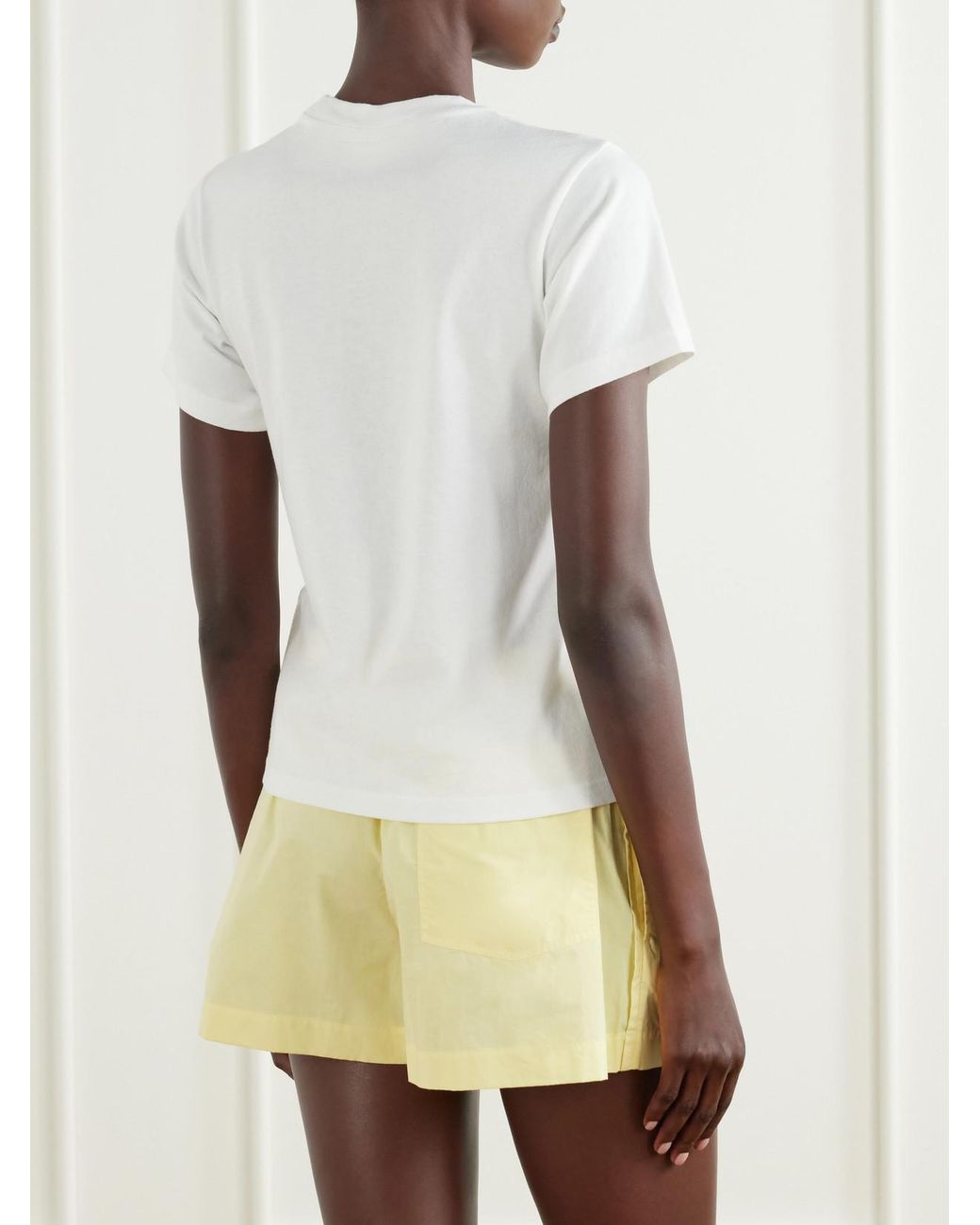Sporty & Rich White J'Adore Printed Cotton-Jersey T-Shirt