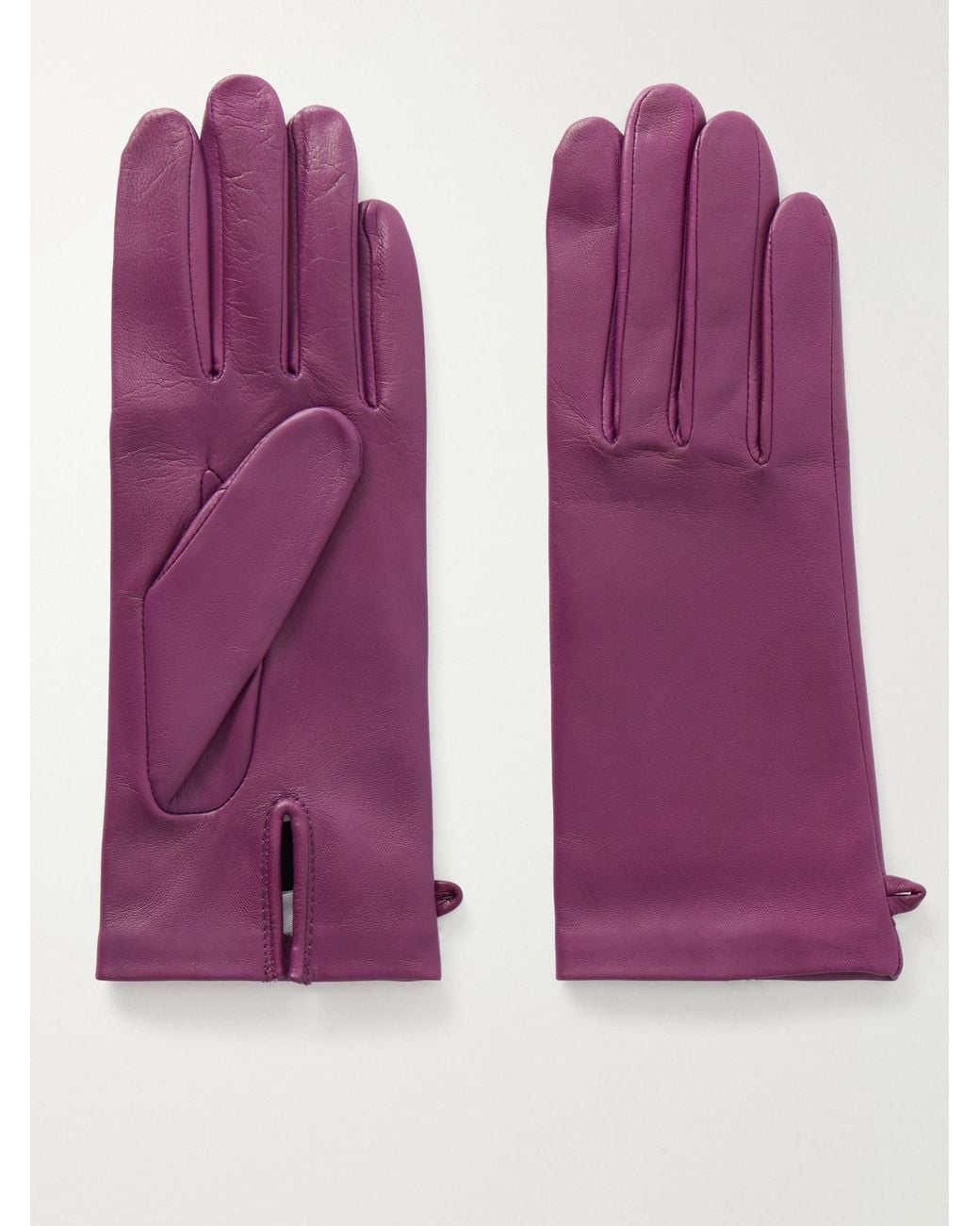 Agnelle Purple Kate Leather Gloves